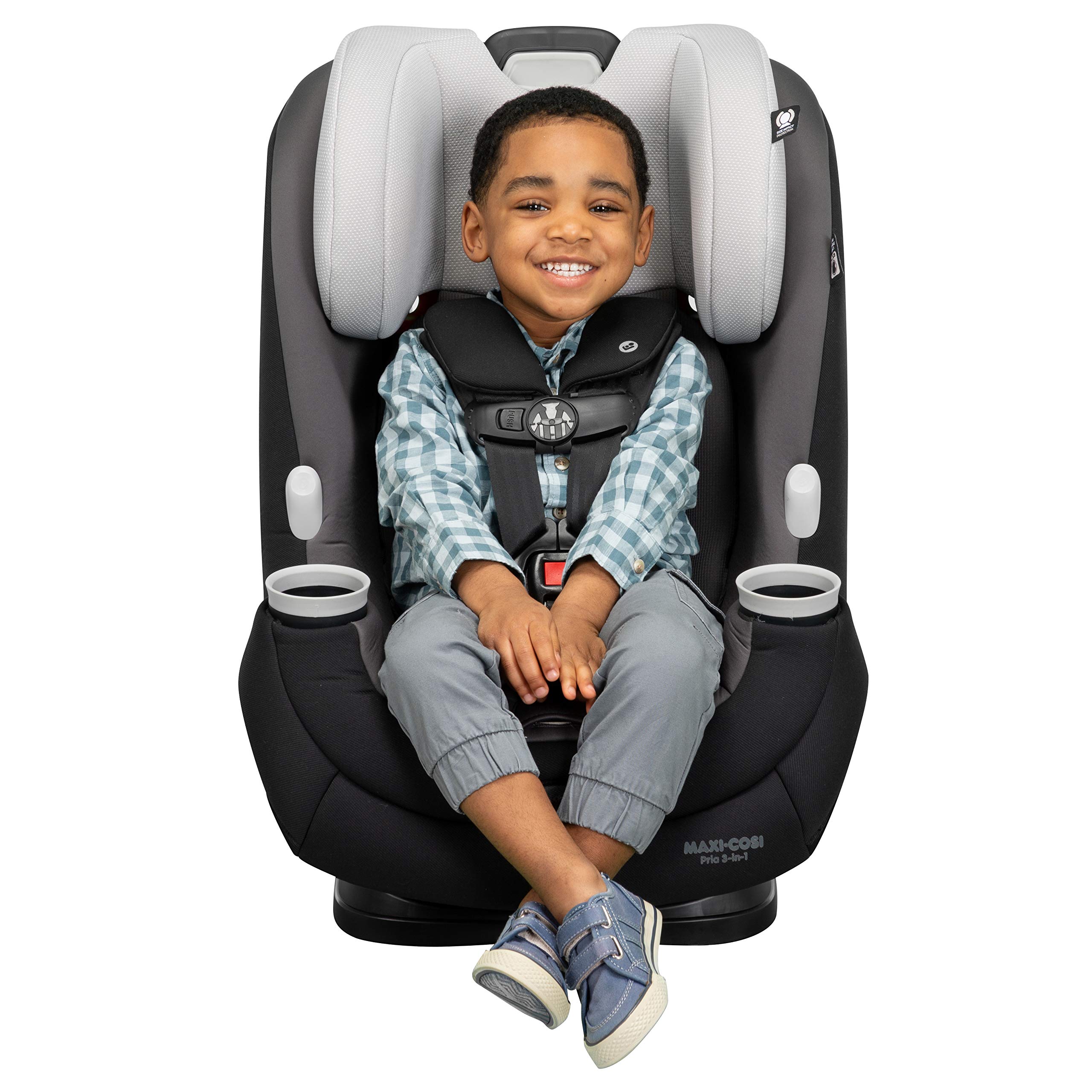 Maxi-Cosi Pria All-in-One Convertible Car Seat - Rear Facing (4-40 lbs) & Forward Facing (up to 100 lbs) with Booster Mode | Safe Infant & Toddler Car Seat | Blackened Pearl | Perfect for Family Travel & Daily Commute