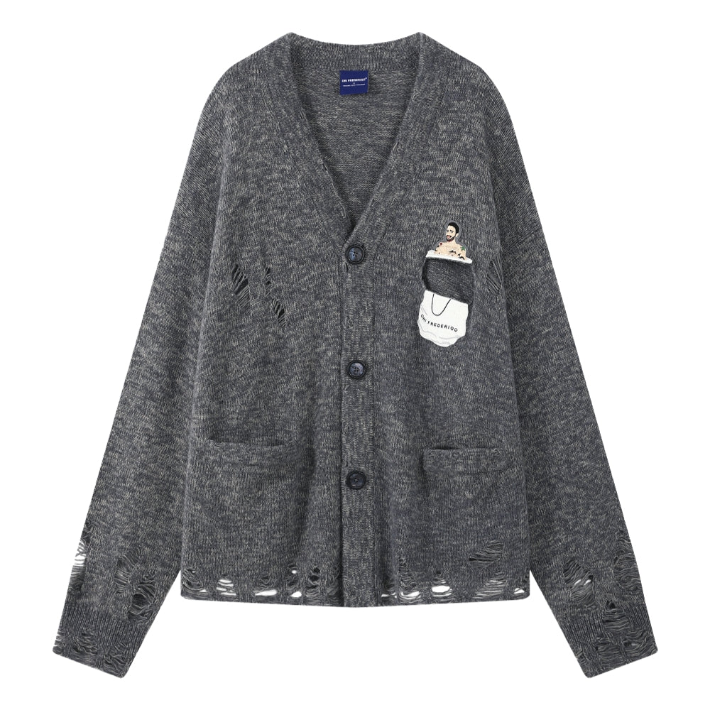 ORI FREDERIQO Grey Pocket Knit Cardigan for Women - Cozy Lightweight Sweater for Fall & Winter - Perfect for Casual Outfits and Layering