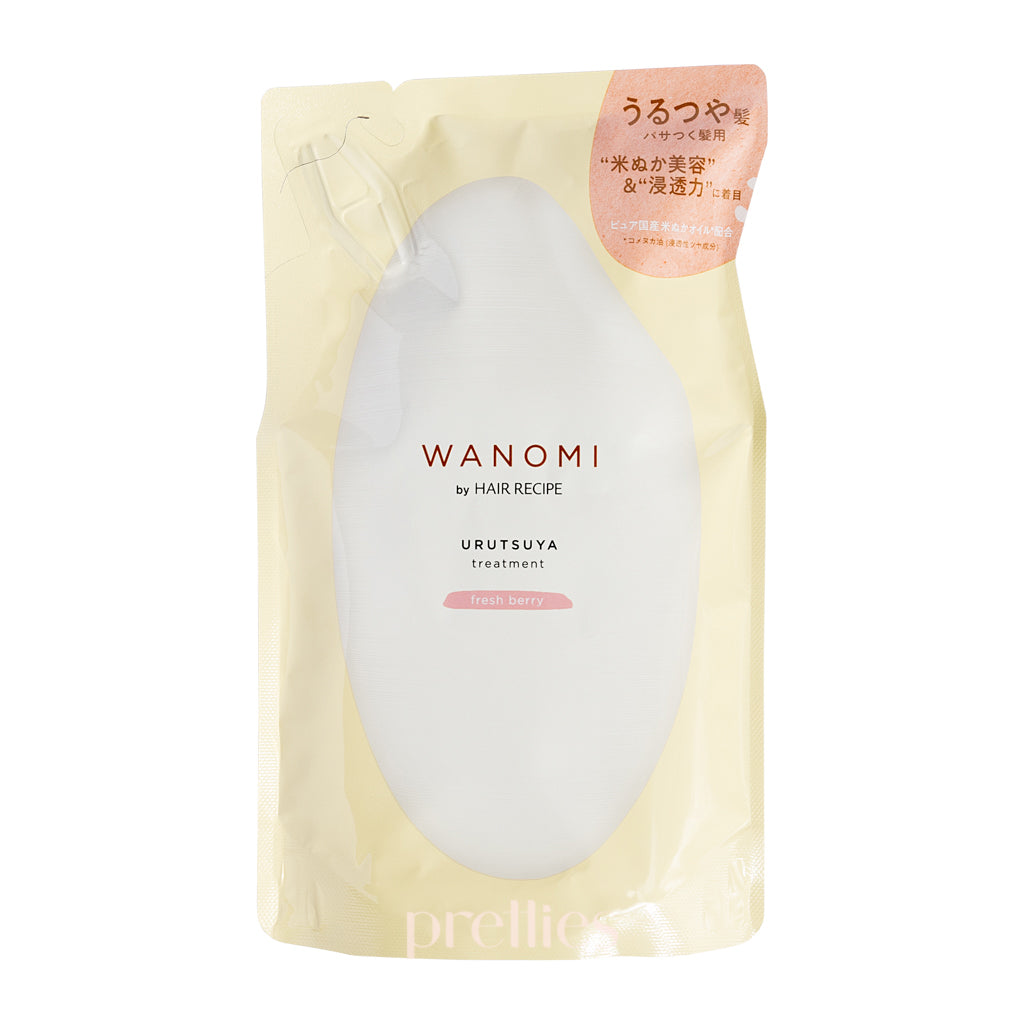 P&G Hair Recipe WANOMI Urutsuya Deep Conditioning Treatment for Dry Hair - Fresh Berry Scent 300g Refill (Pink) | Hydrating Hair Mask for Damaged & Frizzy Hair - Perfect for Home Hair Care & Salon Quality Results