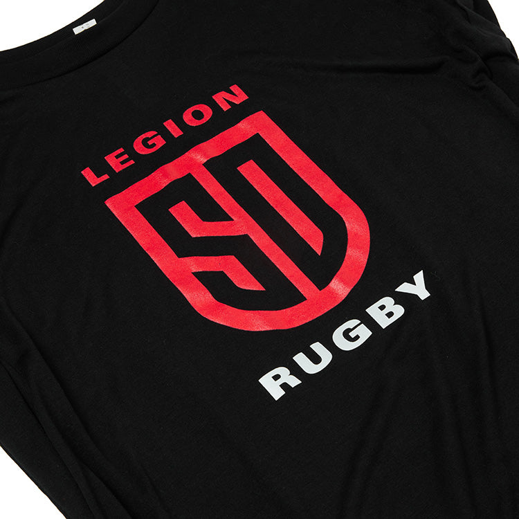 SD Legion Shield Women's Rolled Cuff Black T-Shirt | Soft Cotton Casual Tee for Everyday Wear | Perfect for Workouts, Lounging & Street Style