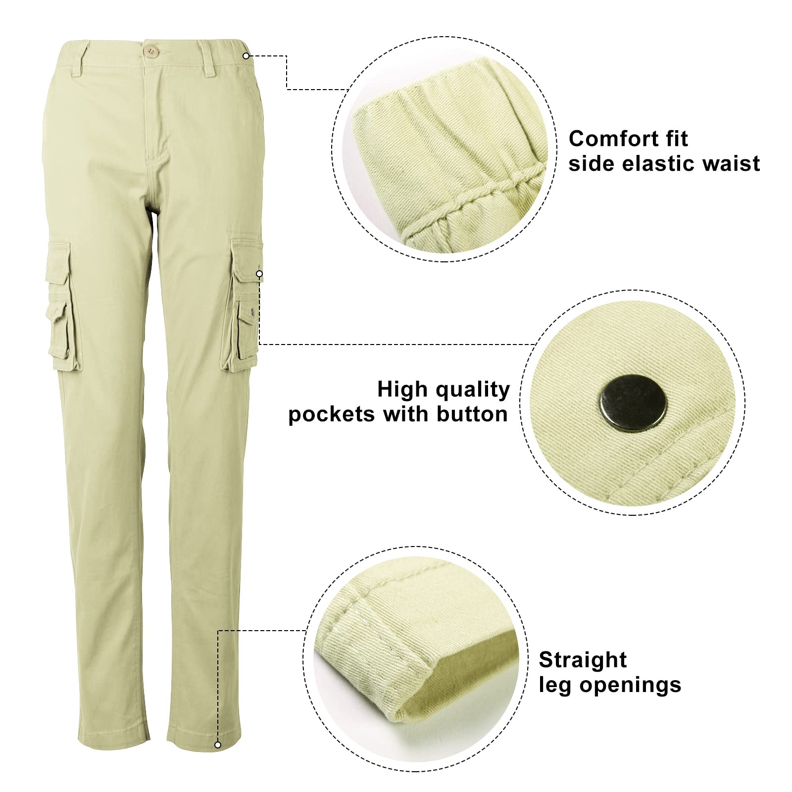 Women's Cargo Pants with Multiple Pockets - Ripstop Camo Tactical Pants for Outdoor, Work & Combat | Durable Casual Hiking & Travel Pants for Women