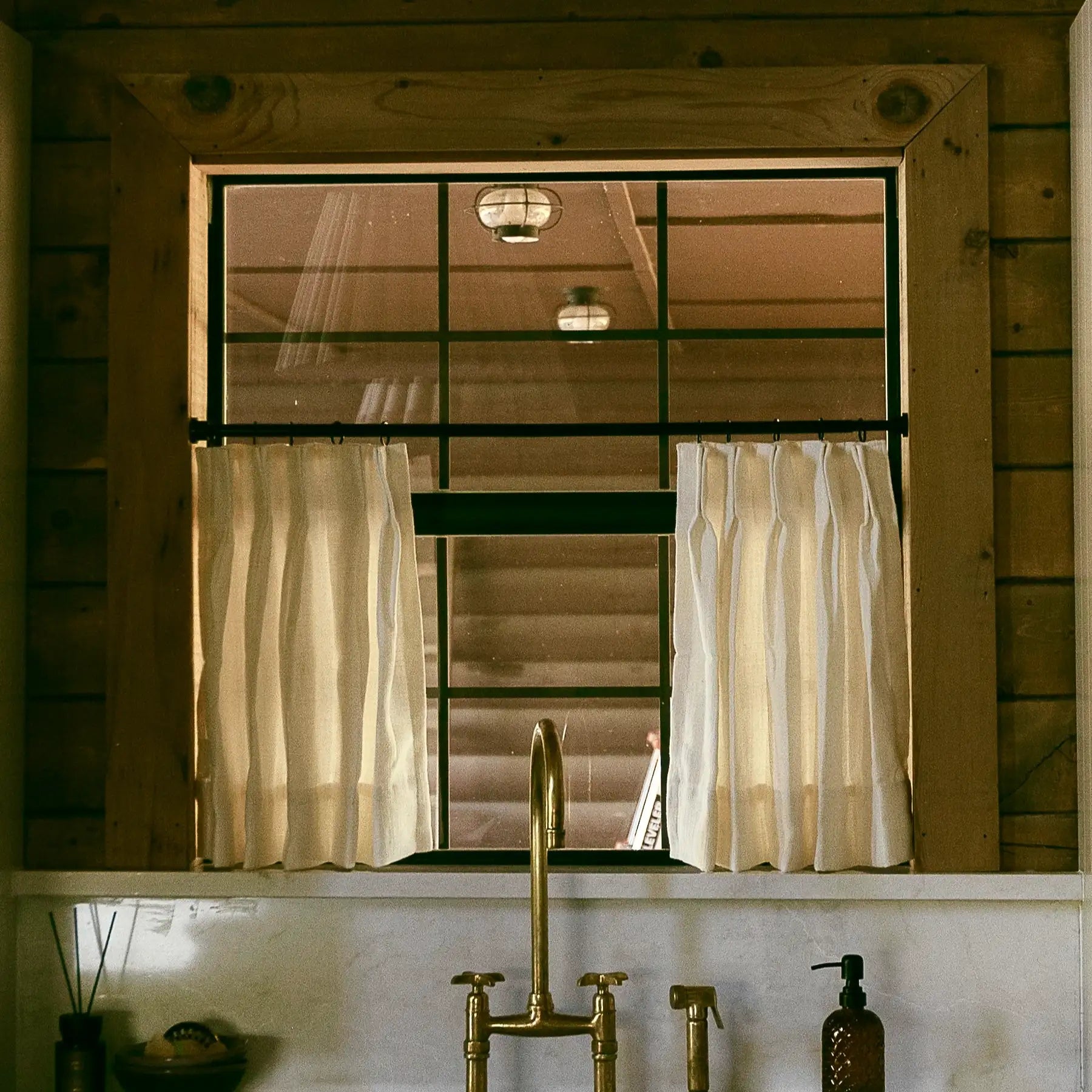 Linen Pleated Cafe Curtains for Kitchen Windows - Elegant Semi-Sheer Window Treatment for Coffee Shops, Restaurants & Home Decor