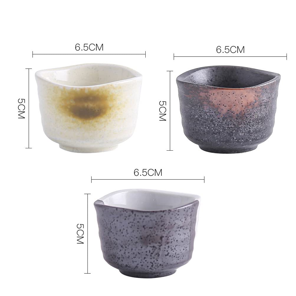 Hemoton 3-Piece Ceramic Sake Set - Japanese Sake Cups, Serving Bottle & Dish - Traditional Sake Drinking Accessories for Home, Restaurant & Gift Giving