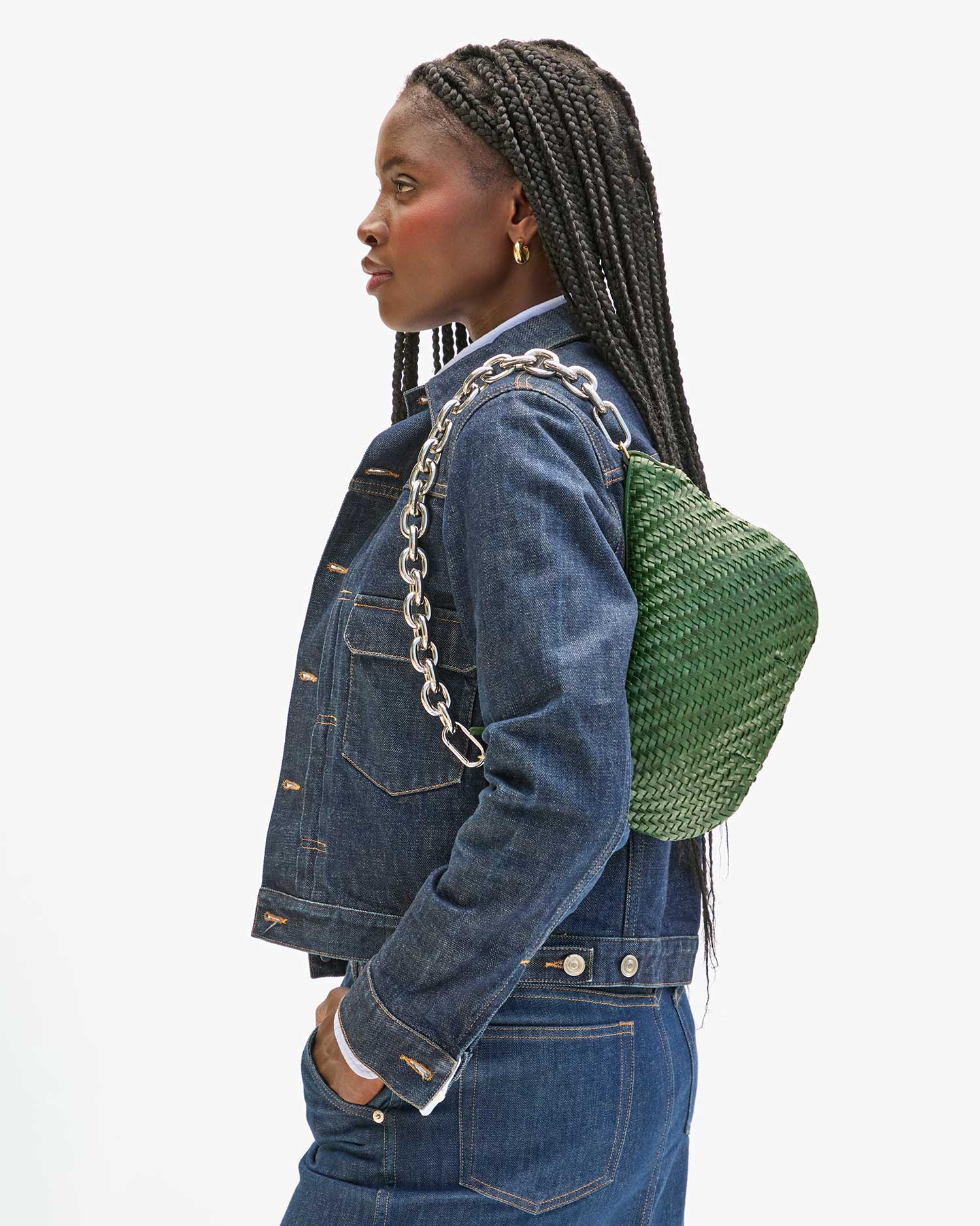 Petit Moyen Evergreen Woven Zig Zag Basket - Stylish Storage for Home Decor, Living Room, Bedroom & Office Organization