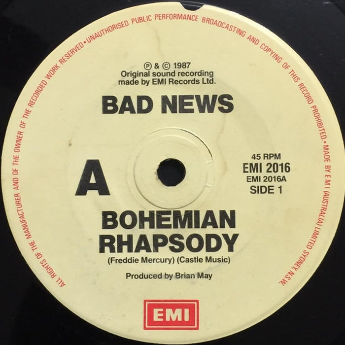 Bad News – Bohemian Rhapsody Vinyl Record (VG+/Generic) | Classic Rock Music Collector's Item for Home Decor & Gift Giving