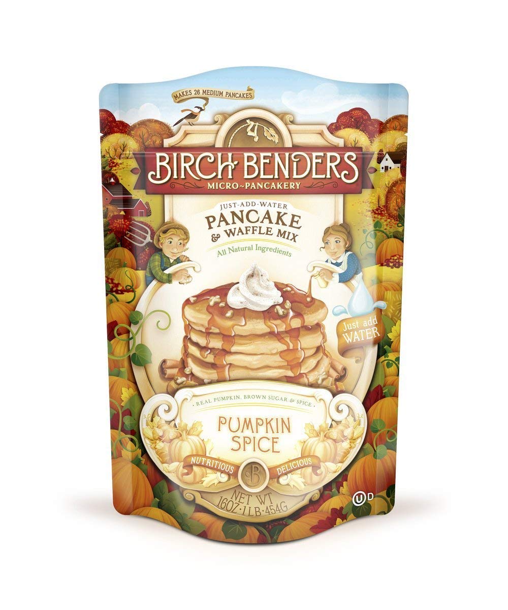 Birch Benders Pumpkin Spice Pancake & Waffle Mix - 16oz (Pack of 1) | Gluten Free Breakfast Mix for Fall & Holiday Baking | Perfect for Family Brunch, Thanksgiving & Christmas Mornings