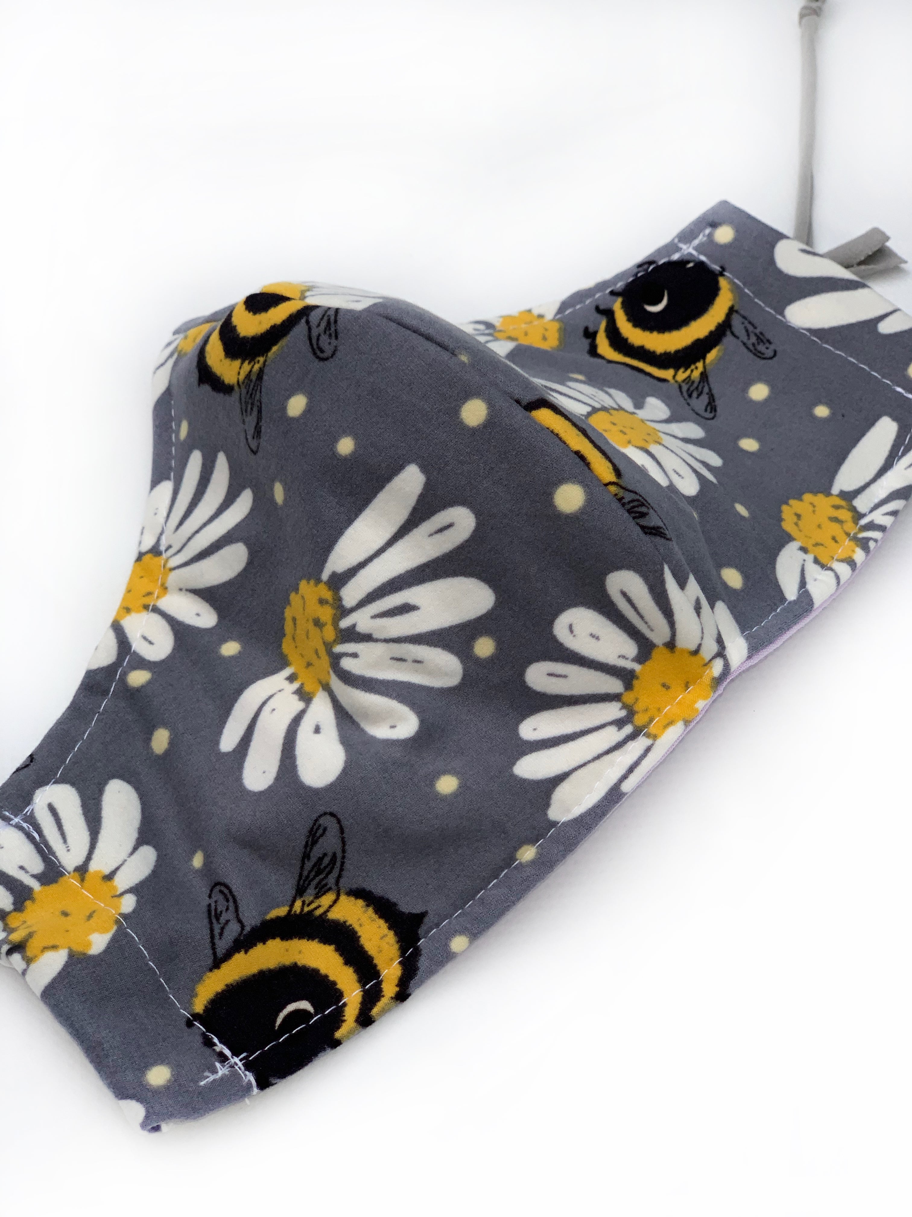 Bizzy Bee Face Mask - Reusable & Washable Cotton Face Cover for Adults & Kids - Perfect for School, Work, Travel & Outdoor Activities