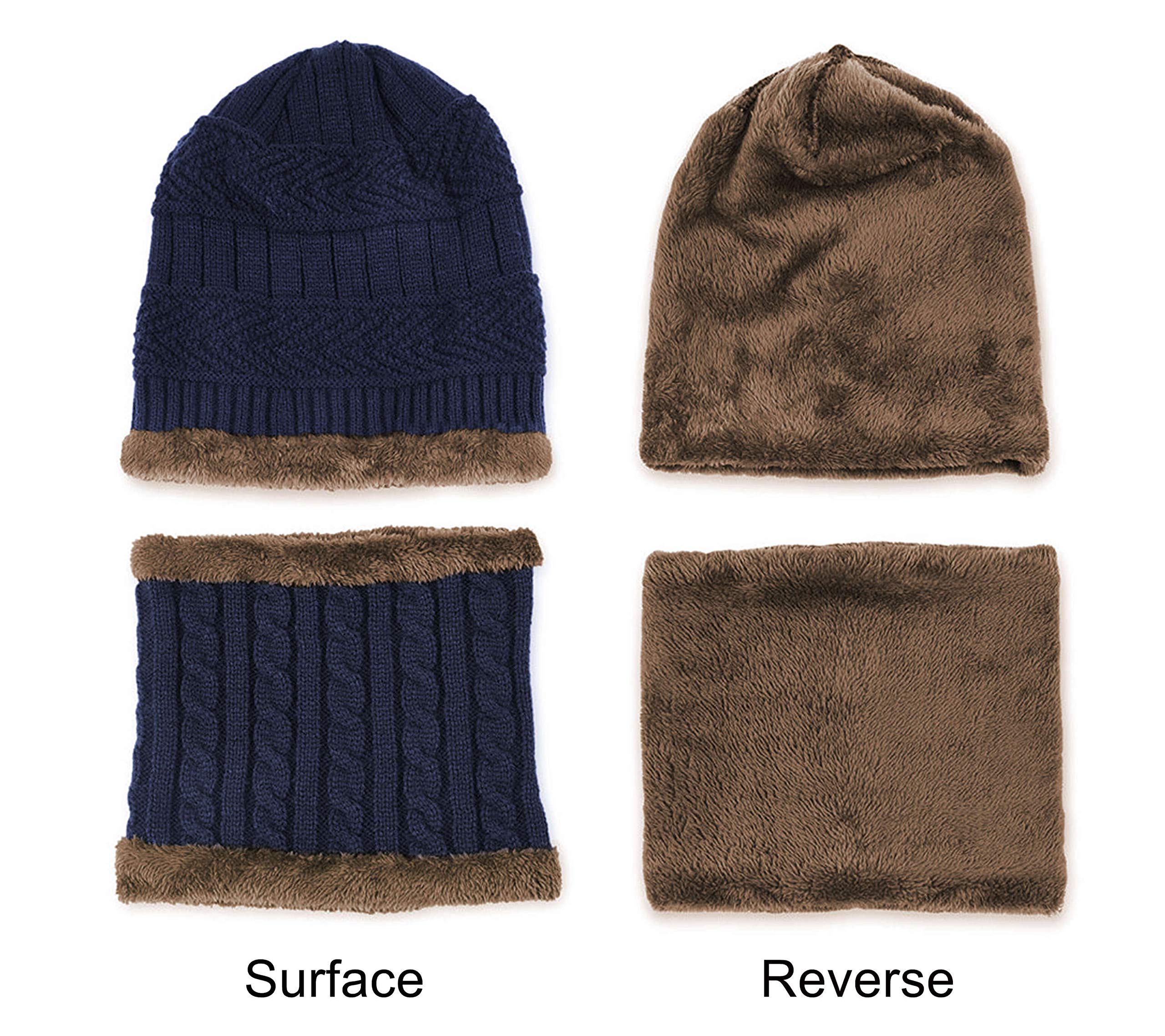 Winter Knit Beanie Hat, Fleece Lined Skull Cap, Neck Warmer & Touch Screen Gloves Set for Men and Women - Cozy Cold Weather Accessories for Skiing, Snowboarding and Outdoor Activities