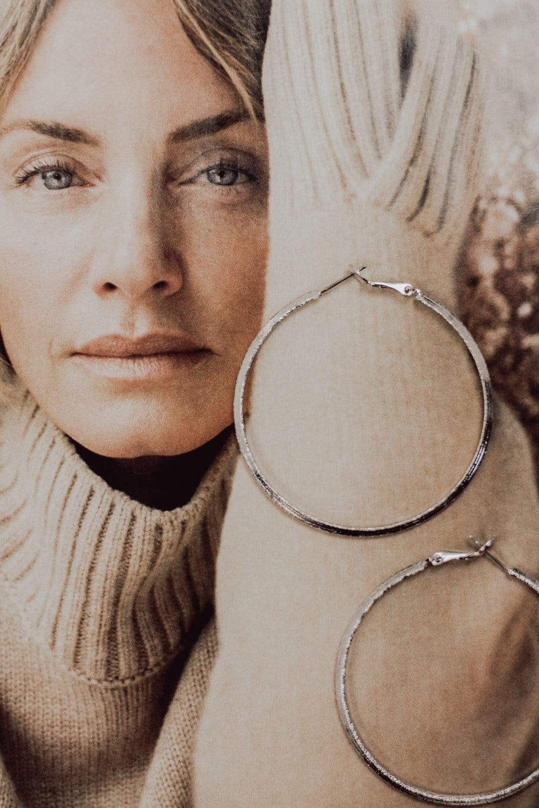 Silver Stardust Hoop Earrings for Women - Trendy Sparkling Dangle Earrings for Party, Wedding & Everyday Wear