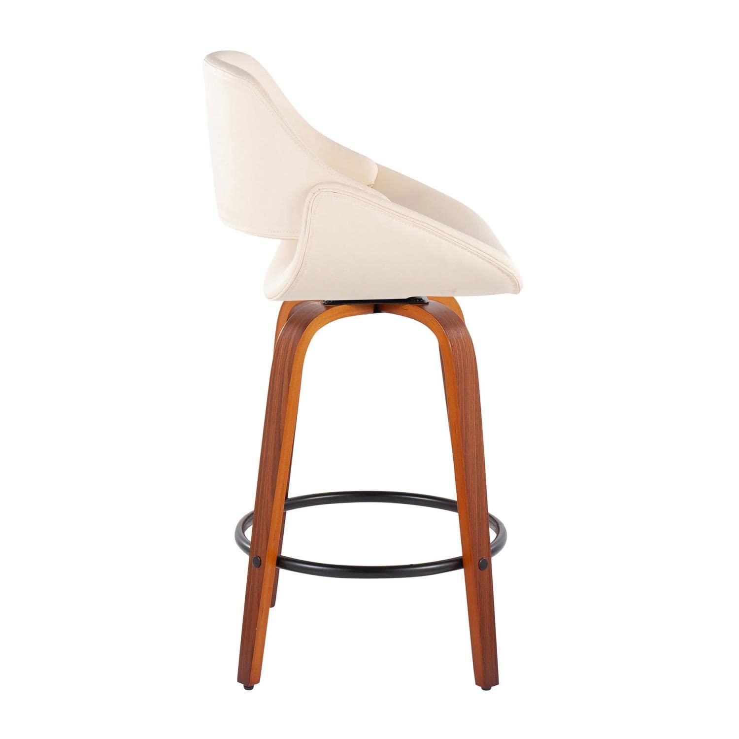 LumiSource Walnut Wood Counter Stools Set of 2 - 24