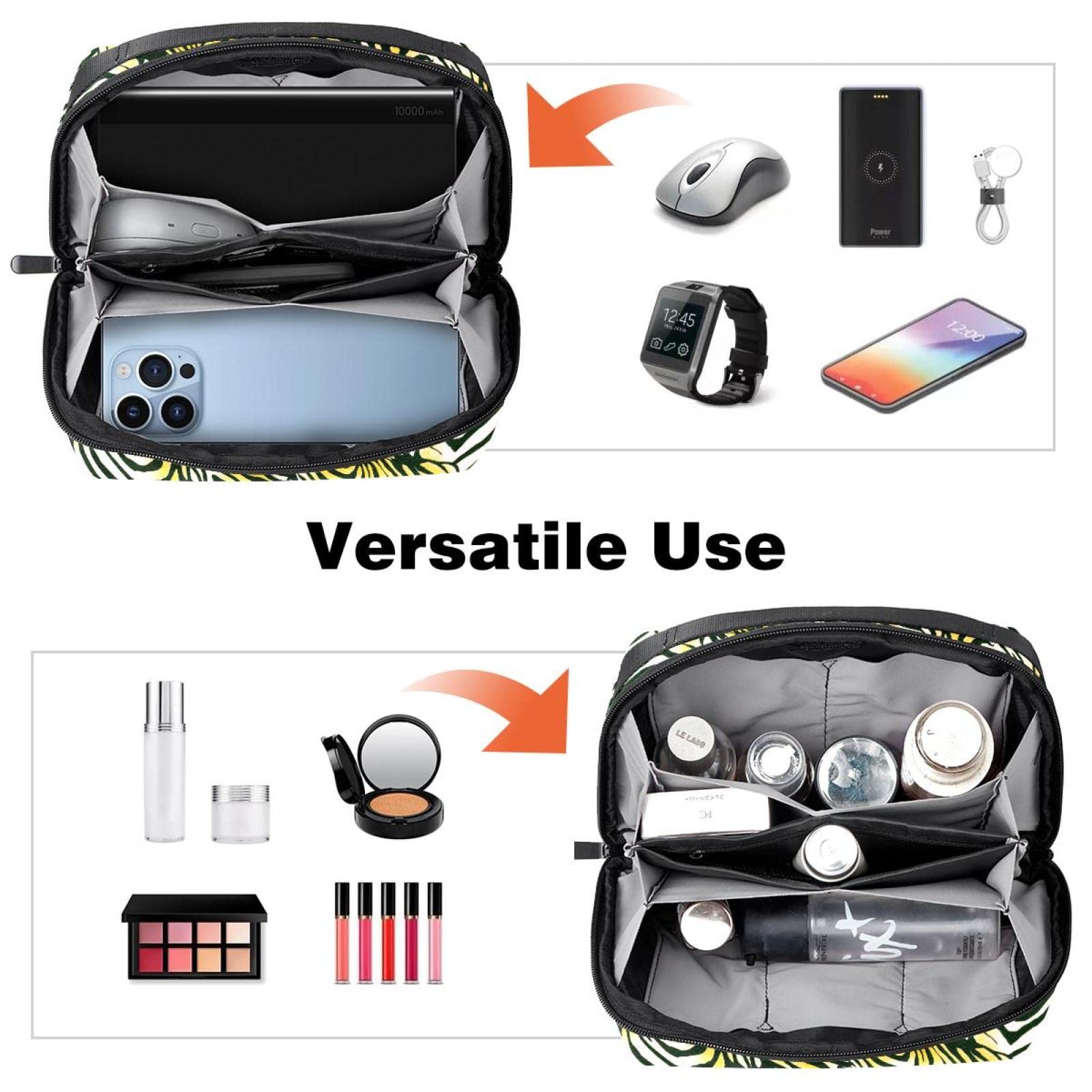 Portable Digital Makeup Bag - Waterproof Cosmetic Organizer with Animal Print for Travel & Daily Use | Perfect for Makeup Artists & Beauty Enthusiasts