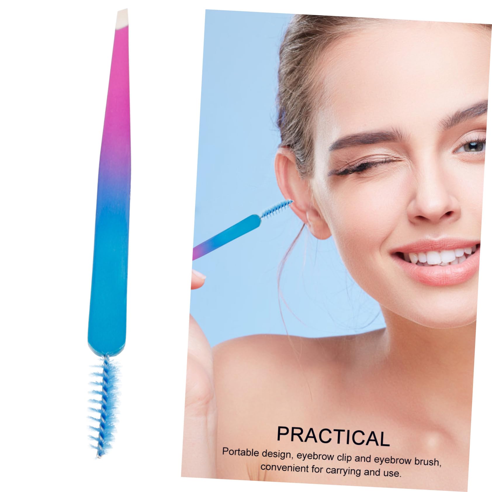 Premium Stainless Steel Eyebrow Tweezers with Brush - Professional Hair Removal & Brow Shaping Tool for Women | Portable Eyebrow Grooming Kit for Precise Tweezing, Brow Care & Makeup Application | Perfect for Home, Travel & Salon Use