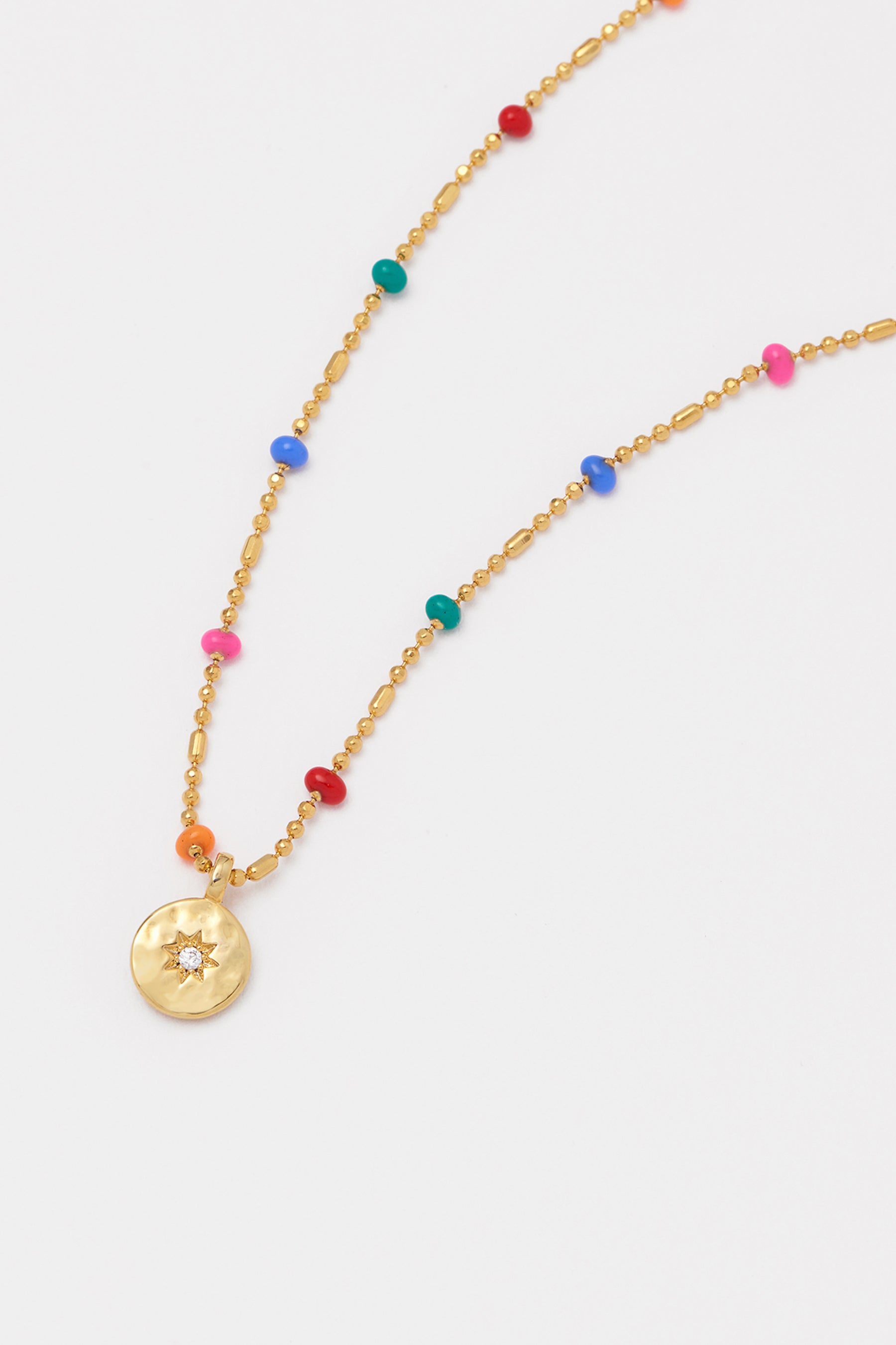 CZ Pendant Rainbow Beaded Necklace for Women - Colorful Bohemian Beaded Jewelry - Perfect for Festivals, Parties & Everyday Wear