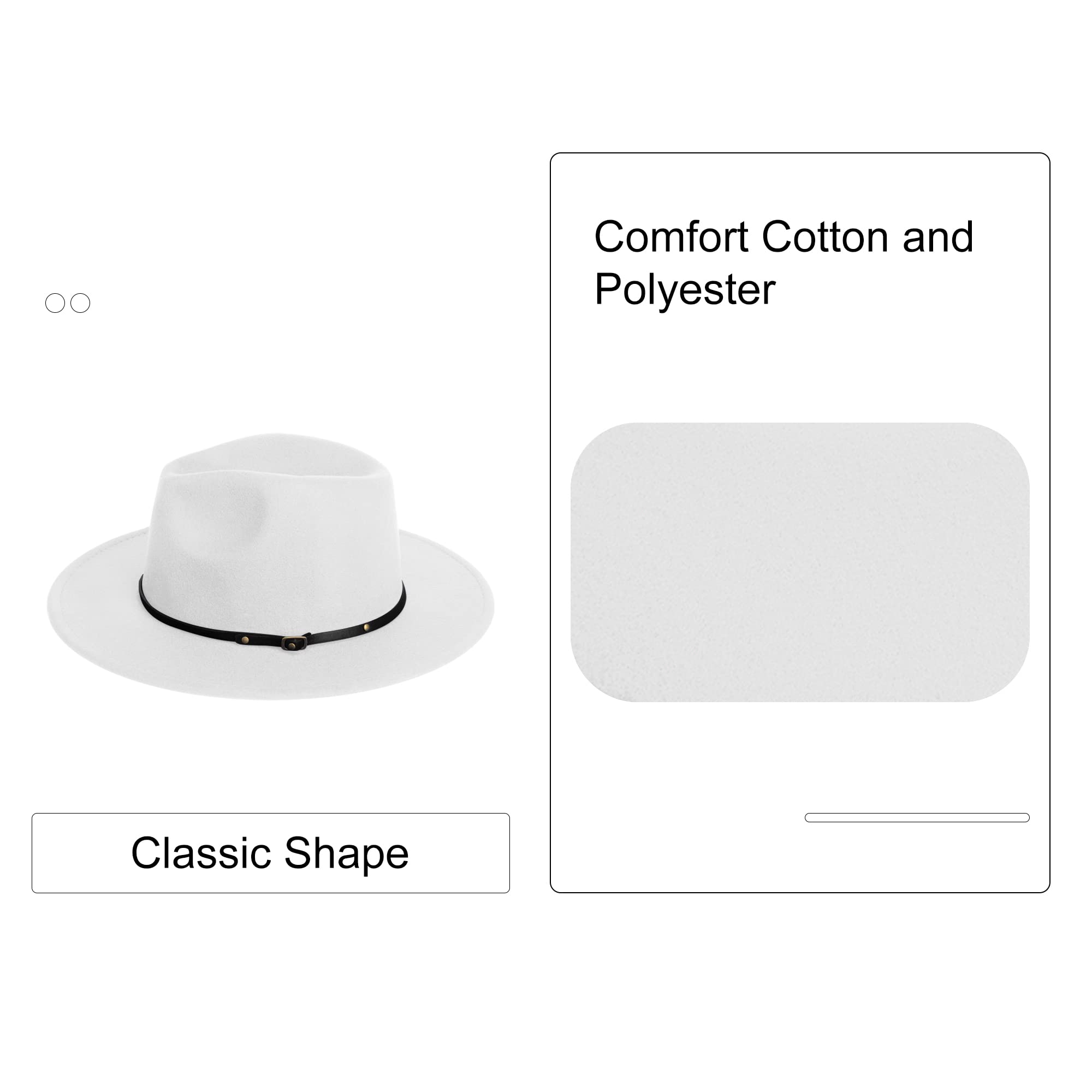 Stylish SAJUZEN Wide Brim Fedora Hat for Women & Men - Premium Felt Hat with Decorative Belt Buckle - Perfect for Outdoor Events, Weddings, and Fashion Accessories