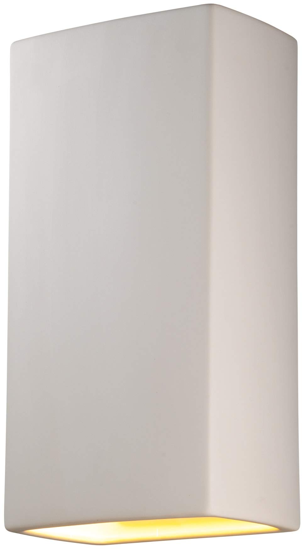 Justice Design Group Ambiance Collection 2-Light Wall Sconce - Bisque Finish | Modern Wall Lighting Fixture for Bedroom, Living Room & Hallway Decor