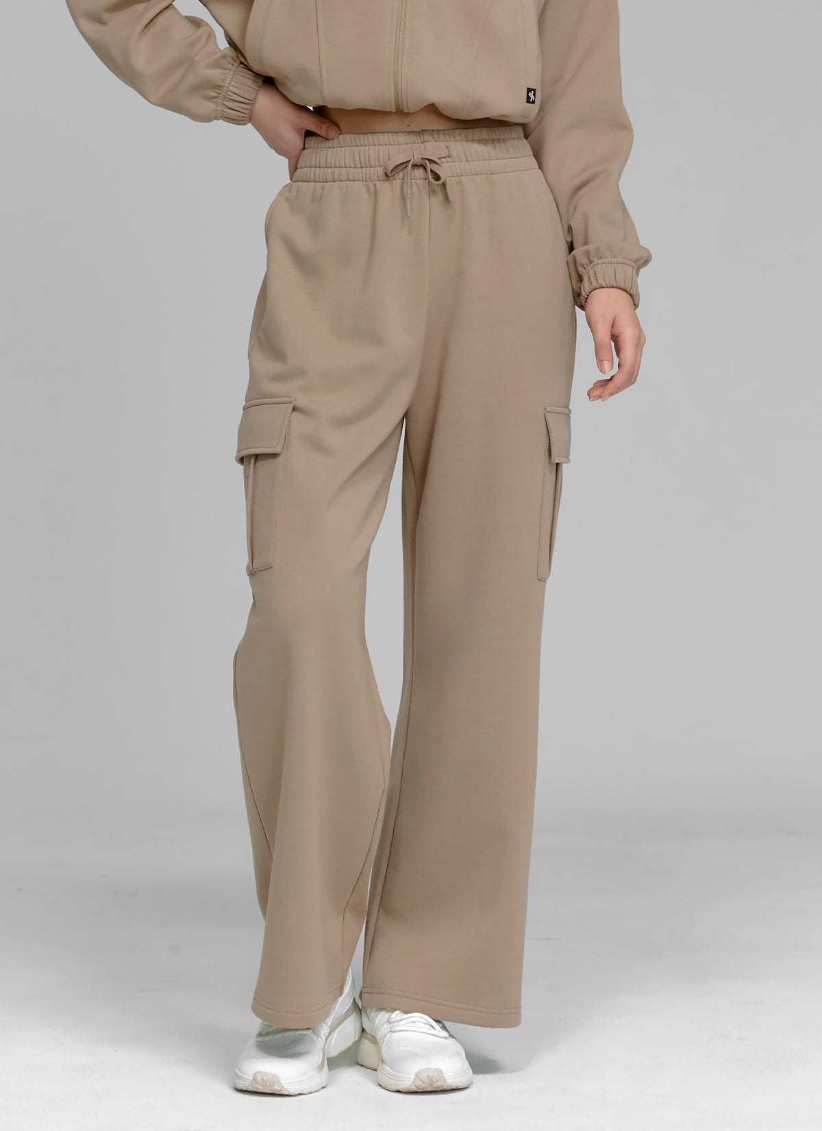 Soft Cotton Fluffy Cargo Wide Leg Pants for Women - Comfortable Loungewear & Streetwear Fashion