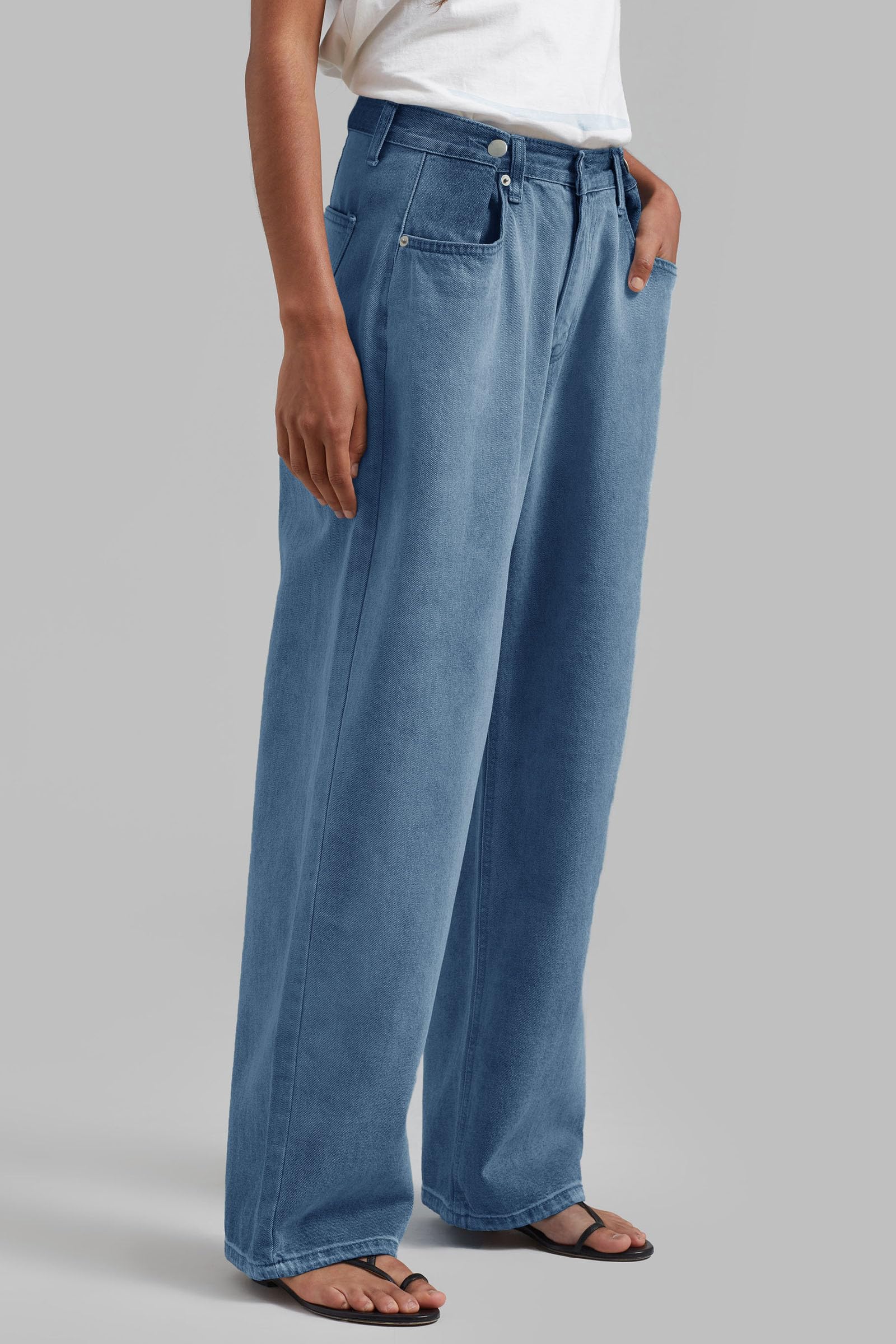 PLNOTME Women's Baggy Boyfriend Jeans - High Waisted Wide Leg Denim Pants with Pockets, Distressed Patchwork Design | Casual Streetwear, Weekend Outfits, Fashion Staple for Women