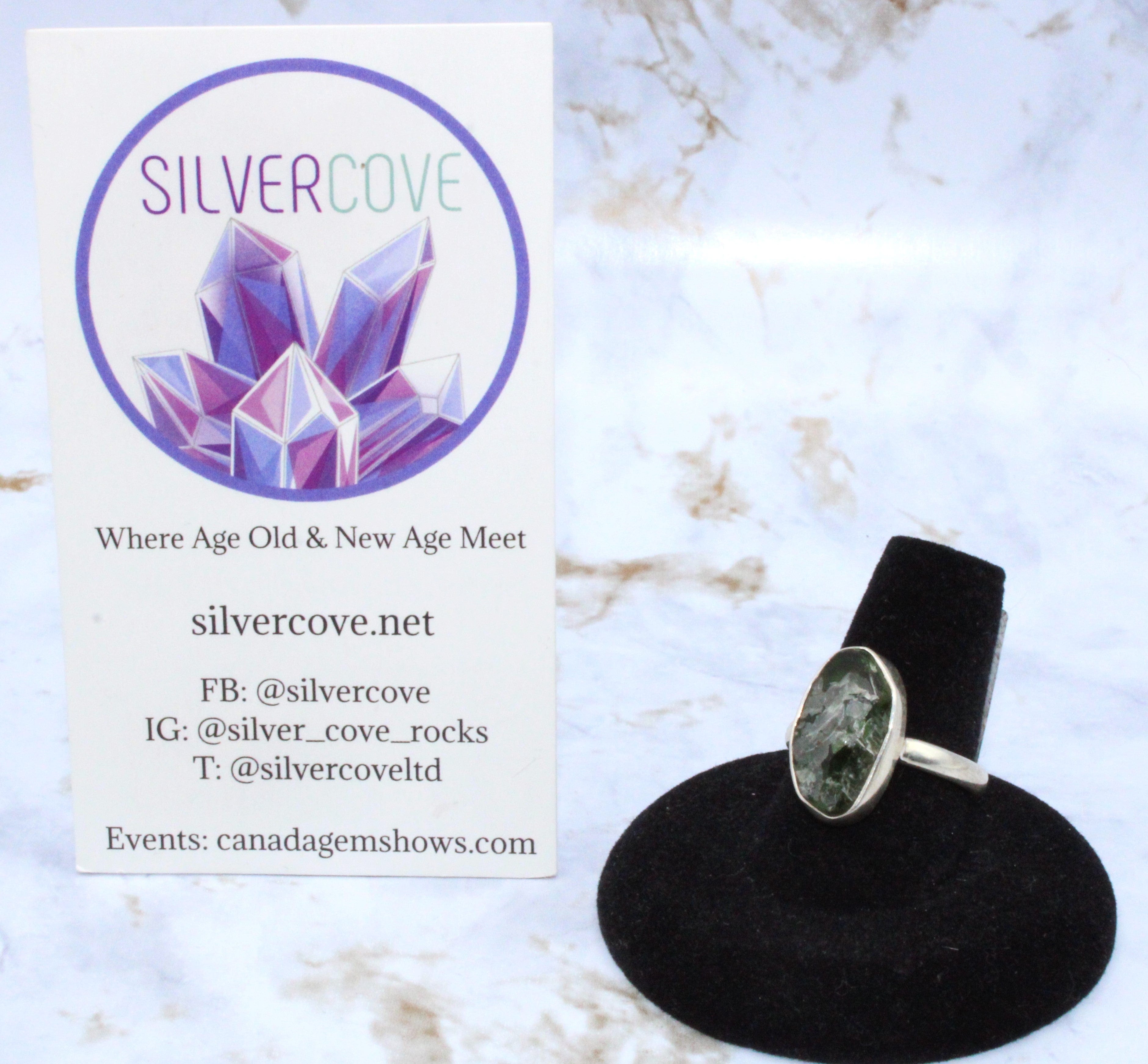 Diopside Sterling Silver Ring Size 8.25 - Elegant Green Gemstone Jewelry for Women, Perfect for Everyday Wear & Special Occasions