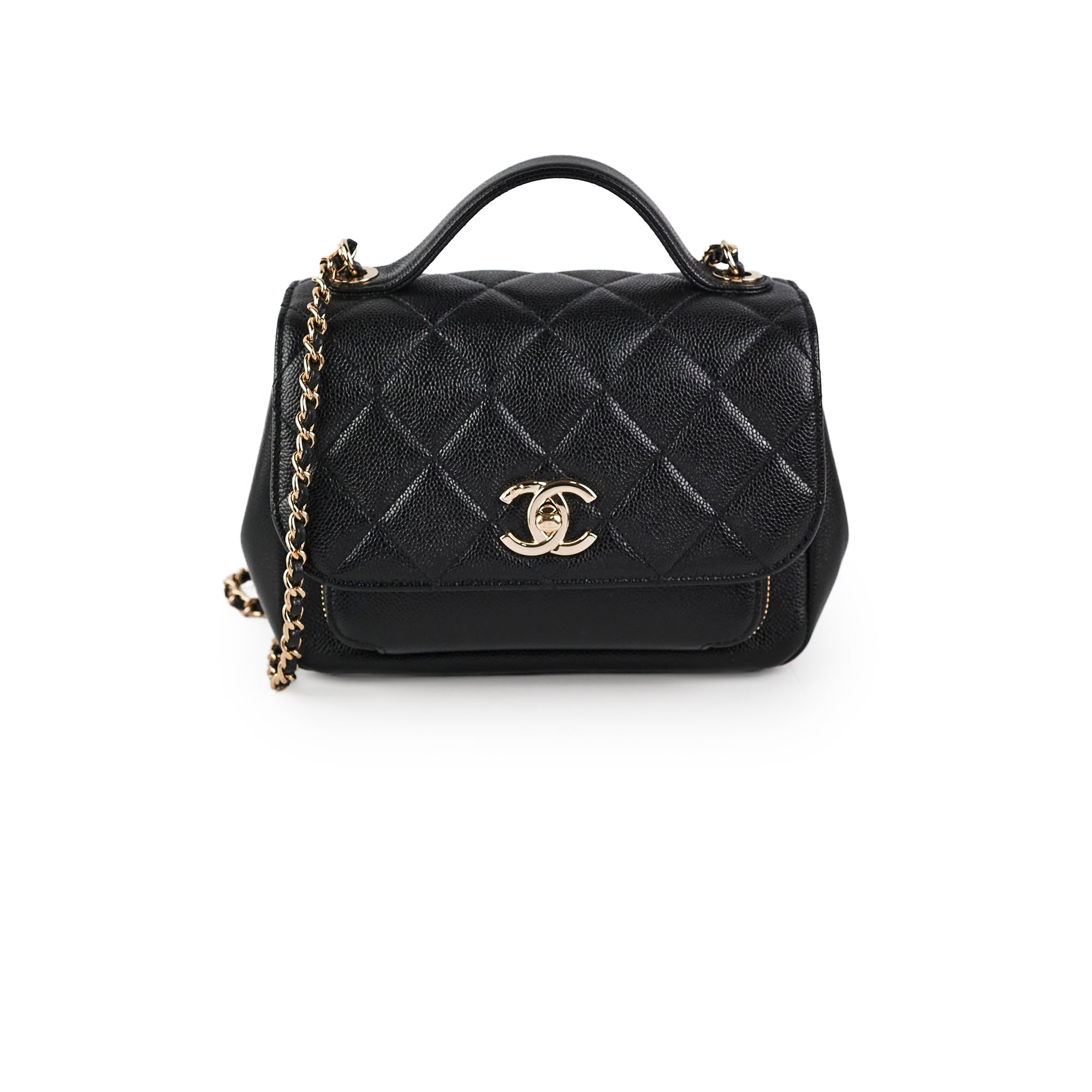 Chanel Caviar Business Affinity Black Leather Handbag - Luxury Designer Shoulder Bag for Women - Perfect for Office, Work & Professional Occasions