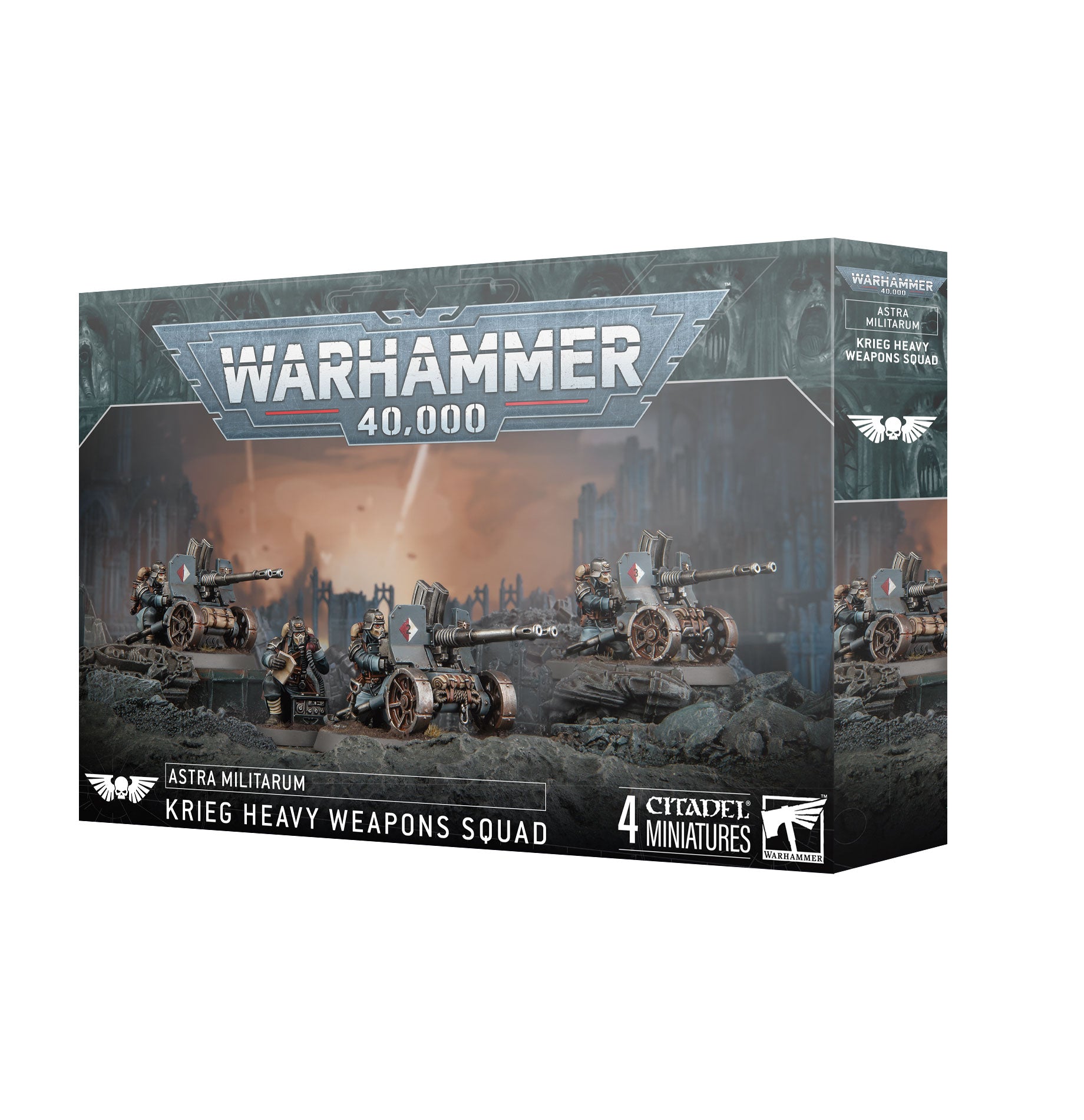 Warhammer 40K Astra Militarum Krieg Heavy Weapons Squad Miniatures - Tabletop Wargaming & Painting for Sci-Fi Battle Scenes