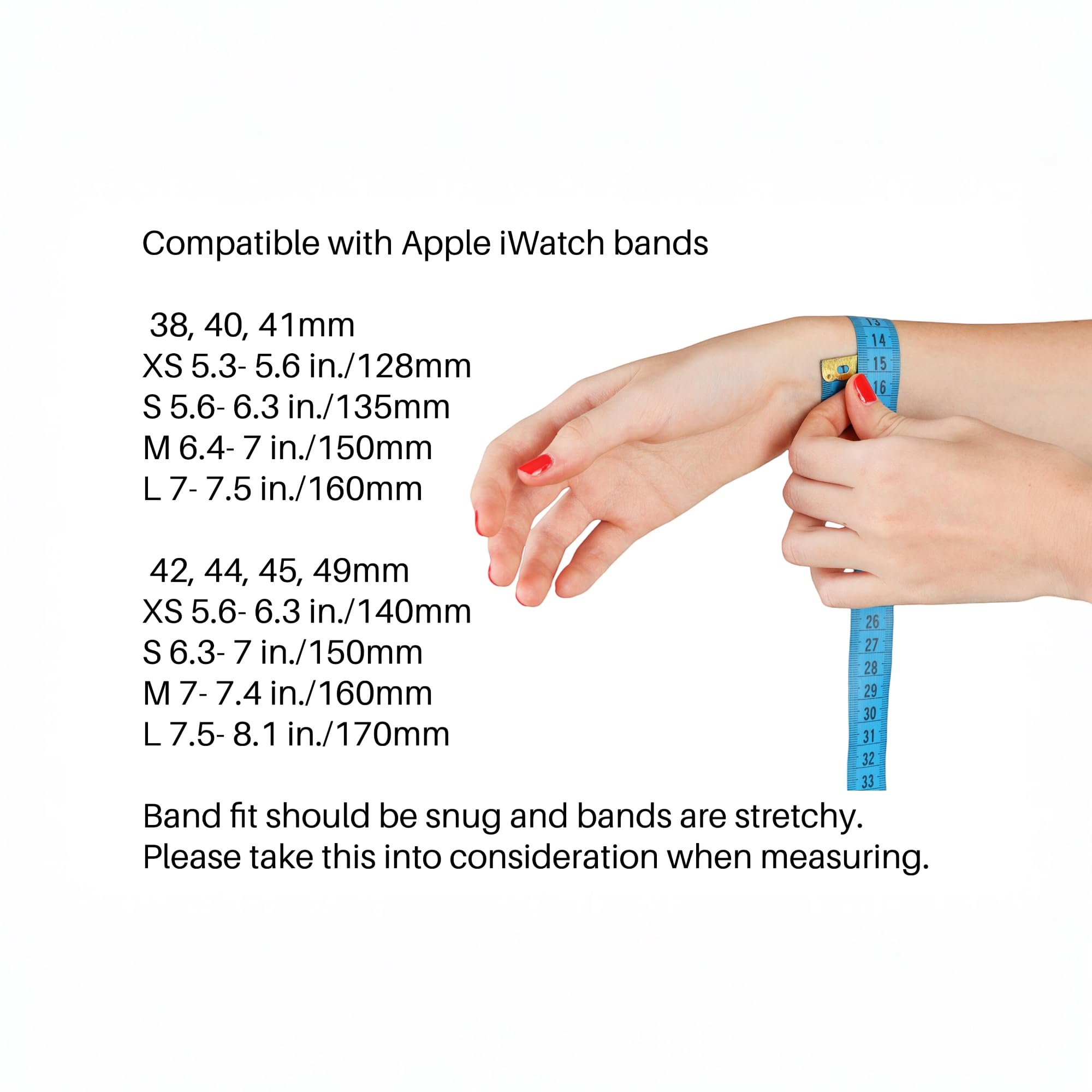 Acupressure Watch Band for Stress & Nausea Relief - Waterproof Silicone Solo Loop Design for Apple Watch - Natural Balance Therapy - Perfect for Travel, Workouts & Daily Wellness (Size L 38/41)