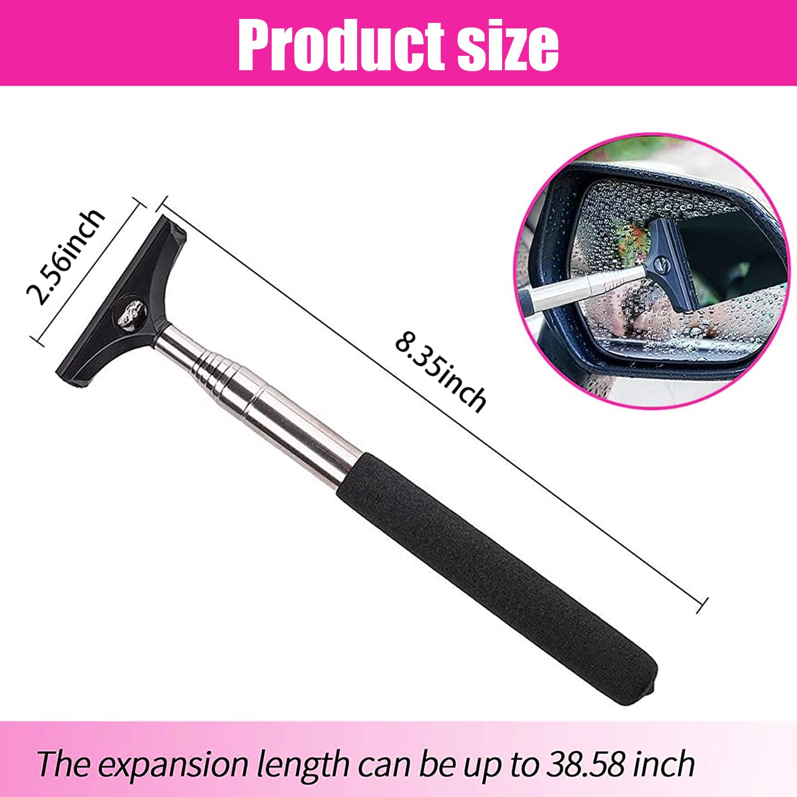 Pack of 2 Retractable Car Rearview Mirror Wiper - 38.58