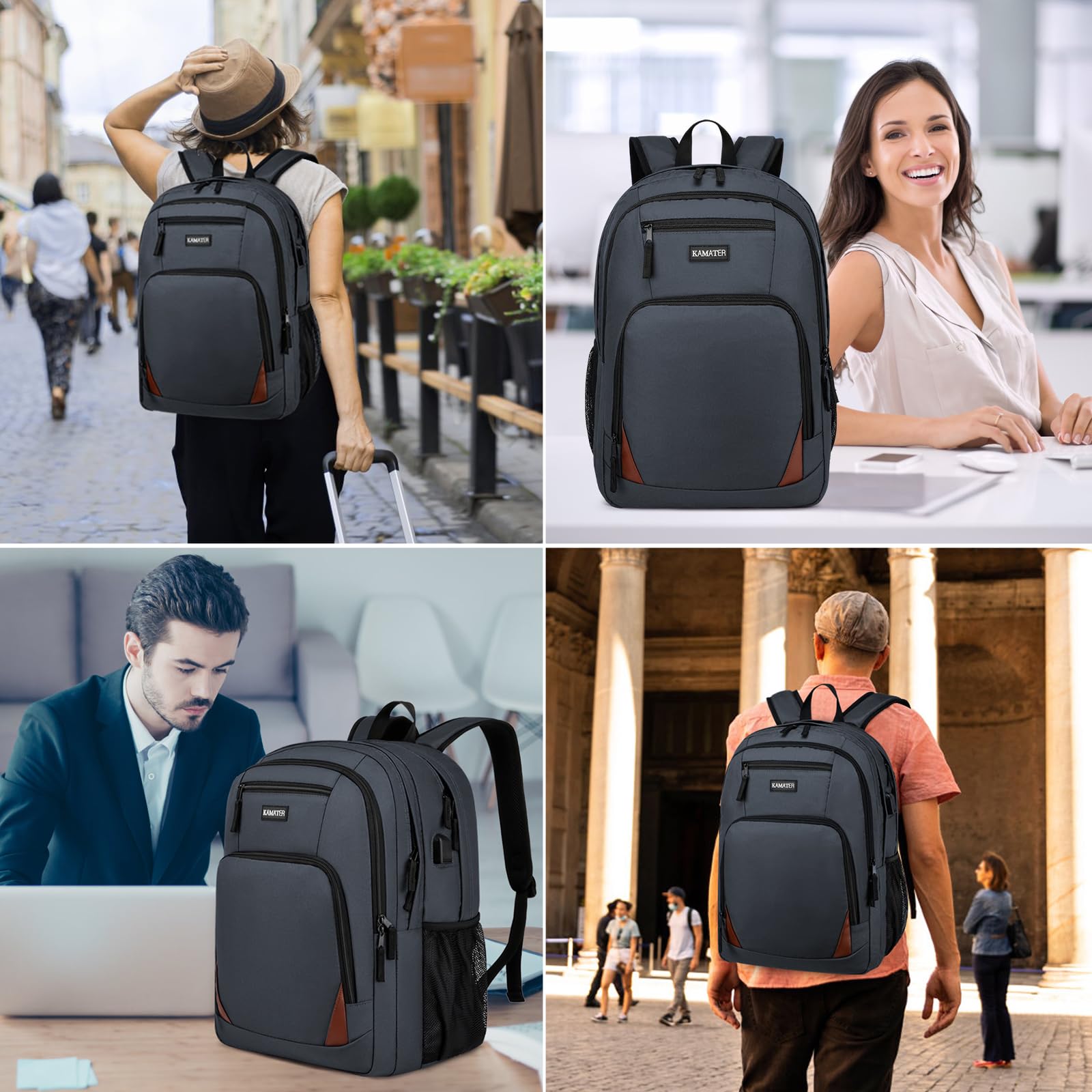 Stylish Black Backpack for School & Travel - 17.3 Inch Laptop Bookbag with Multiple Compartments for Teens, College Students & Professionals | Perfect for High School, University, Work & Daily Commute