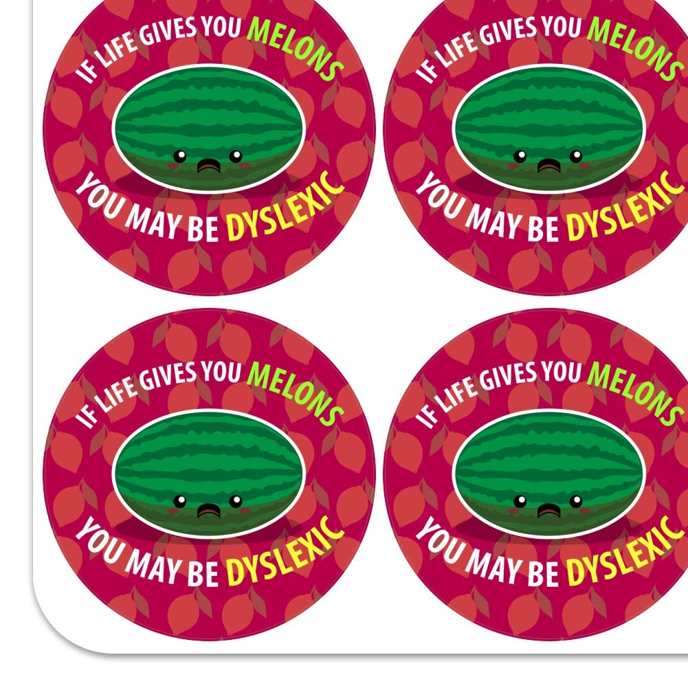 Dyslexic Funny Planner Stickers - If Life Gives You Melons Crafting Decals for Scrapbooking, Bullet Journals & DIY Projects | Cute Calendar Accessories for Planners, Notebooks & Office Decor