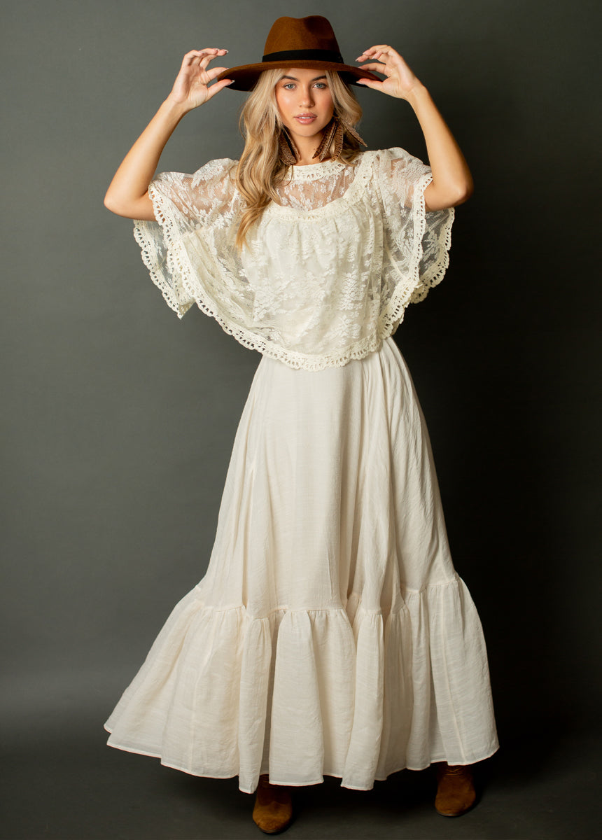 Annah Cream Skirt - Women's Elegant Midi Skirt for Casual & Office Wear | Perfect for Spring & Summer Outfits