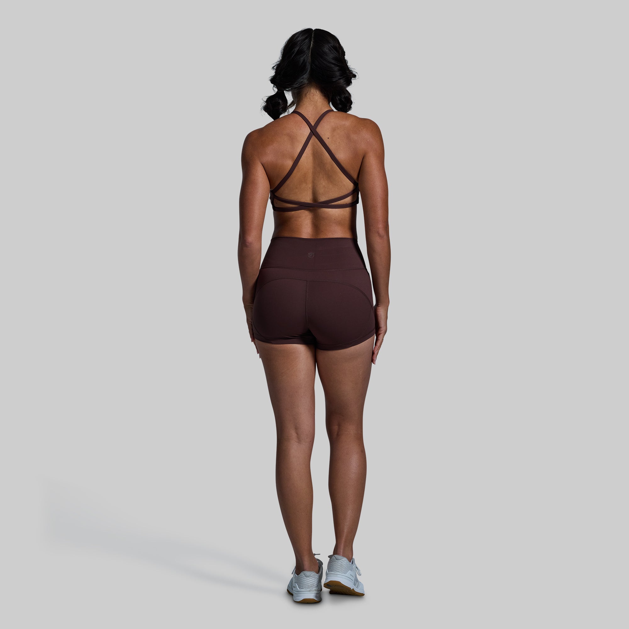 High Waisted Booty Shorts for Women - French Roast Color - Perfect for Gym, Yoga & Summer Outfits