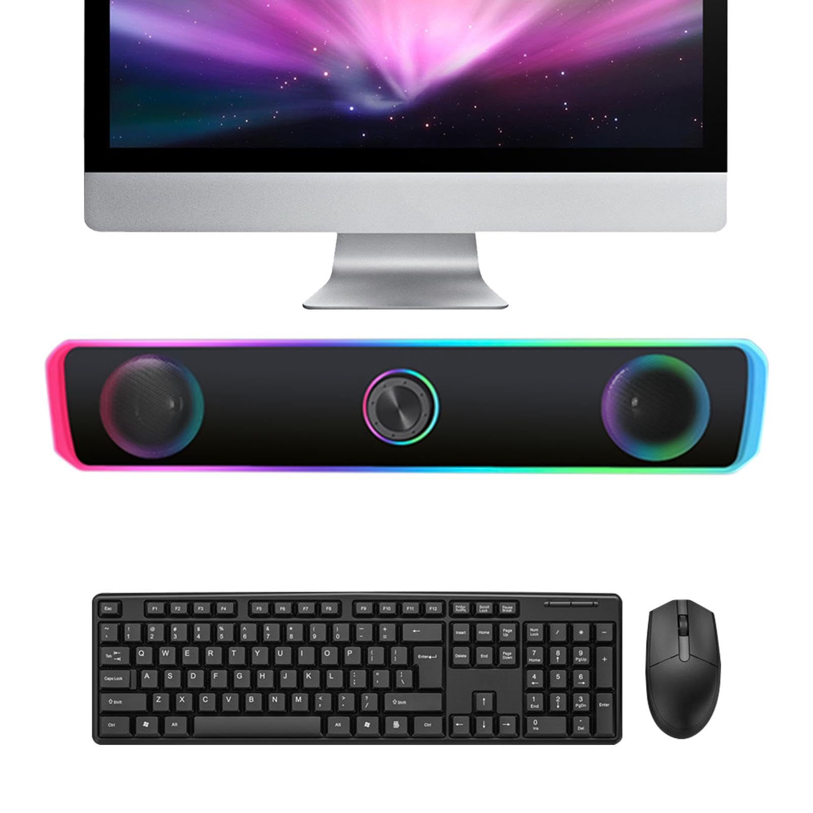 Wired Computer Speakers with 3.5mm Audio Jack | Portable Tabletop Gaming Speaker for Laptop & PC | Compact Design for Home Office, Gaming, and Entertainment