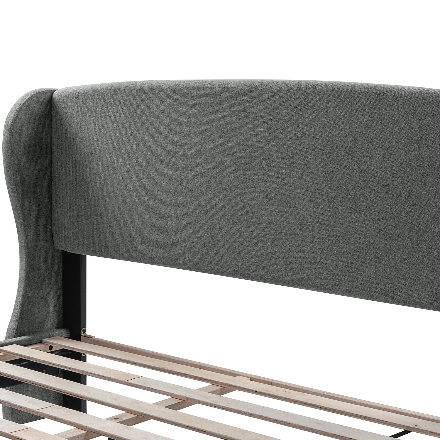 Baotist Upholstered Wingback Platform Bed Frame - Queen Size Modern Bedroom Furniture for Master Bedroom, Guest Room & Apartment