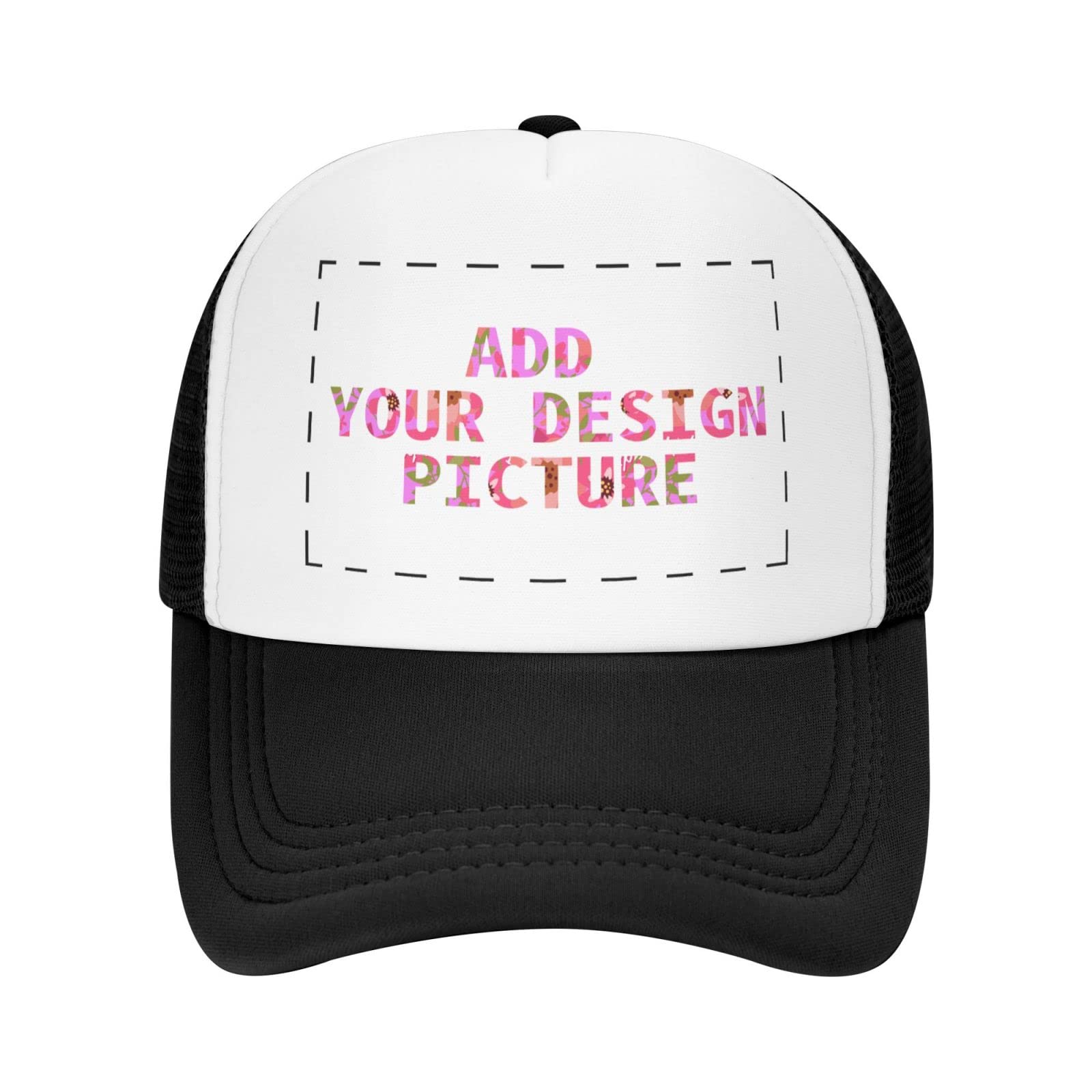 Custom Trucker Hats for Men & Women - Personalized Photo Baseball Caps - Design Your Own Hat - Black - Perfect for Sports, Outdoor Activities & Fashion Statements