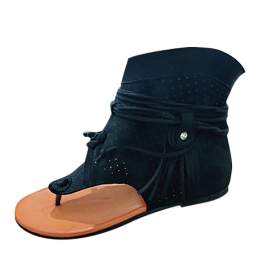 Women's Bohemian Tassel Roman Sandals - Comfortable Summer Beach Shoes with Adjustable Ankle Strap | Perfect for Vacation, Poolside, Casual Outings & Boho Fashion | Ideal for Beach Walks, Music Festivals & Summer Travel | Great for Weddings, Date Nights & Tropical Getaways | Best for Outdoor Activities, Seaside Strolls & Summer Parties