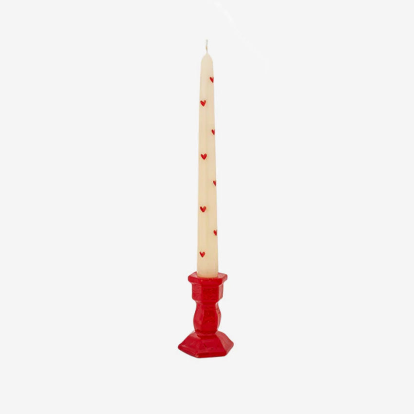 Bitossi Fiammetta Conical Candle with Base - Elegant Home Decor for Dining Table, Wedding Centerpiece & Romantic Ambiance
