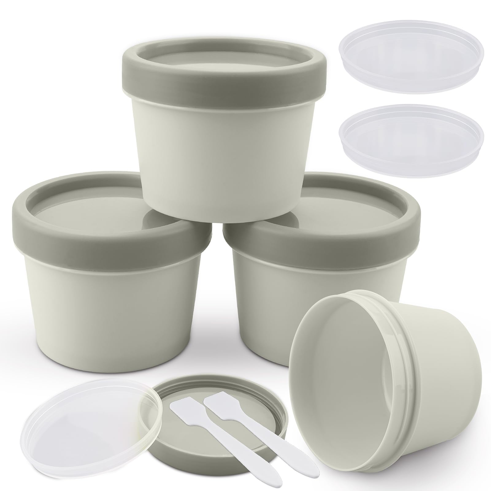 Cosywell 4-Piece 3.4oz/100ml Leak-Proof Travel Toiletry Containers | TSA Approved Refillable Plastic Cream Jars with Lids | Perfect for Air Travel, Camping & Gym Essentials (Black)