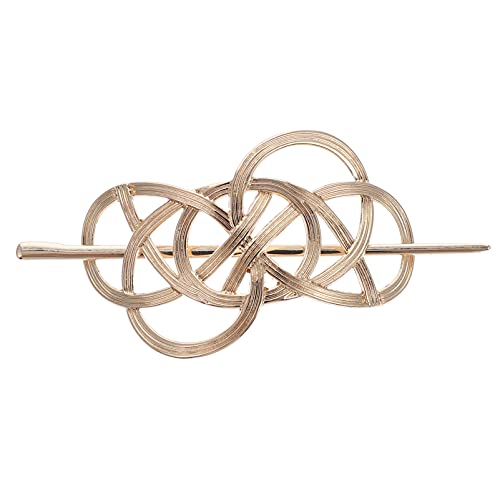 LALAFINA Golden Celtic Knot Hair Clip - Viking Hair Pin, Vintage Irish Hair Slide for Women - Perfect for Weddings, Renaissance Fairs & Medieval Costume Accessories