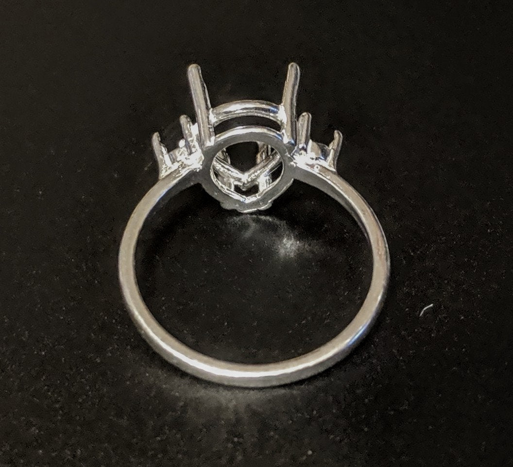 10x7mm & 16x12mm Pear-Shaped Sterling Silver or 14K Gold Ring Setting with Accents - Size 7 (163 491/143 491) - Perfect for Engagement Rings, Wedding Bands & Jewelry Making