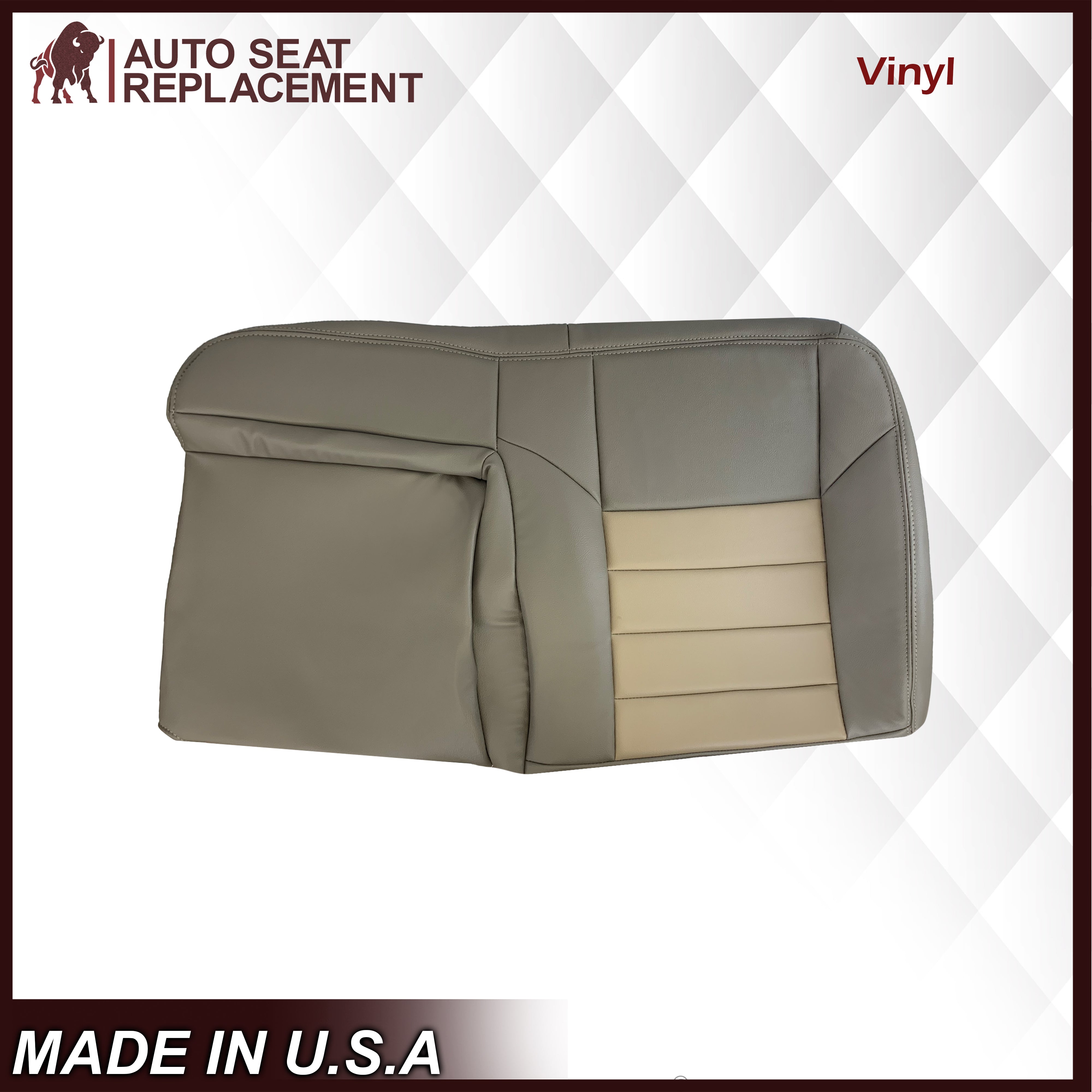 2002-2004 Ford Excursion Eddie Bauer Edition 60/40 Split Second Row Seat Covers - 2-Tone Tan & Gray | Custom Fit for SUV Protection & Comfort | Perfect for Road Trips, Family Travel & Off-Road Adventures