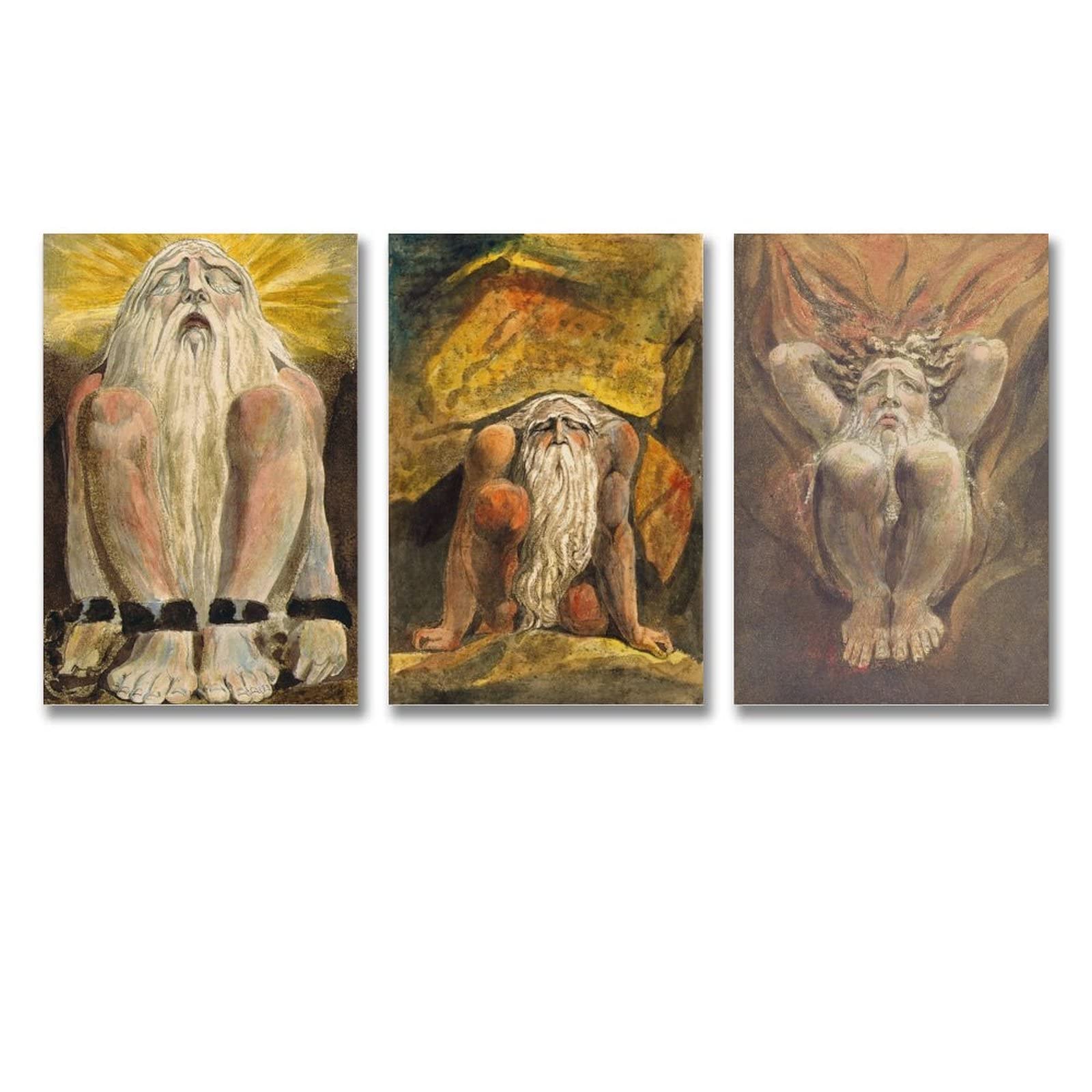 William Blake Famous British Oil Painting - The Old Man Canvas Art Print | Vintage Wall Decor for Living Room, Bedroom & Office Aesthetic