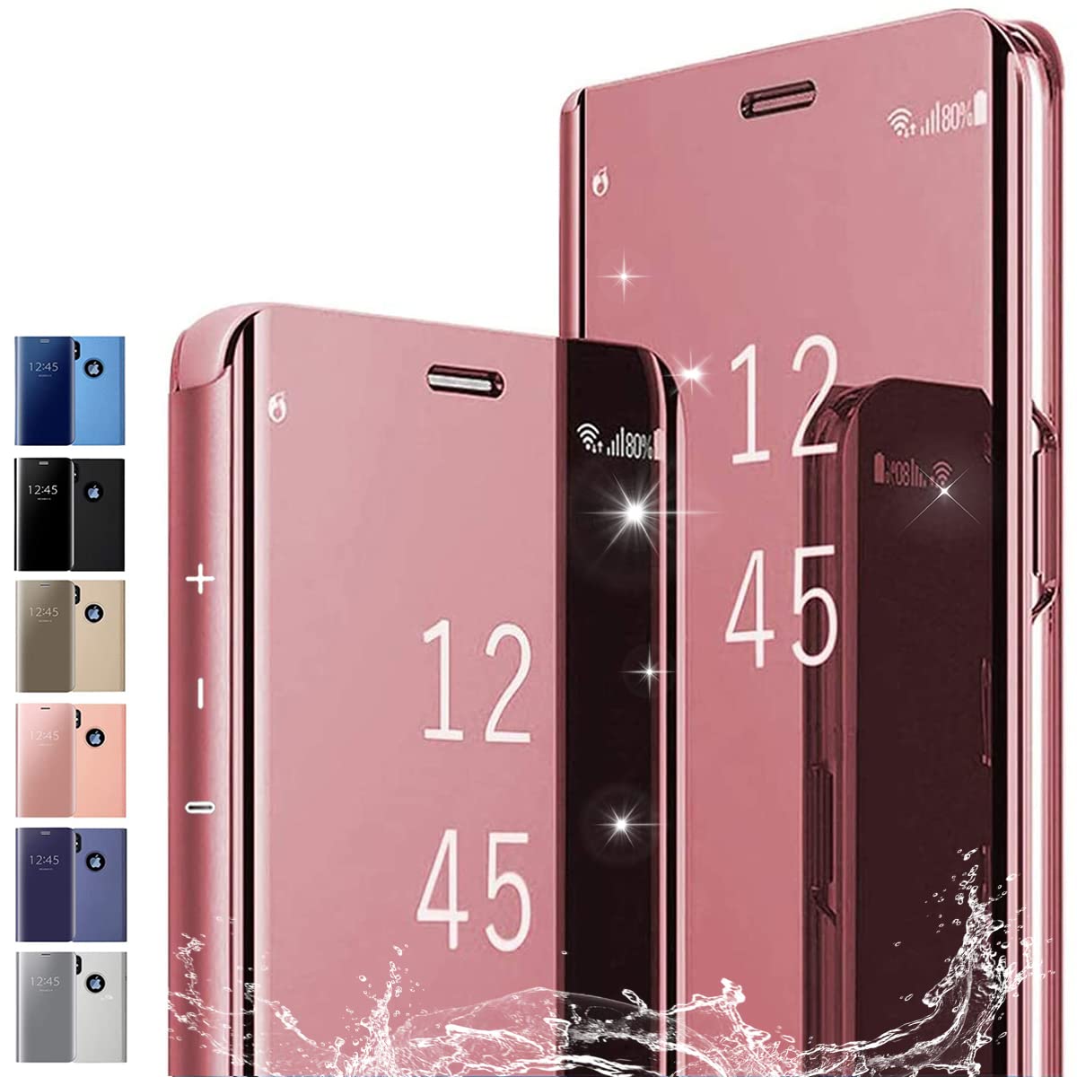 Premium Mirror Flip Case for iPhone 11 Pro Max - Rose Gold Stand Cover with Shockproof Protection | Stylish PC/PU Translucent Design | Perfect for Work, Travel & Everyday Use