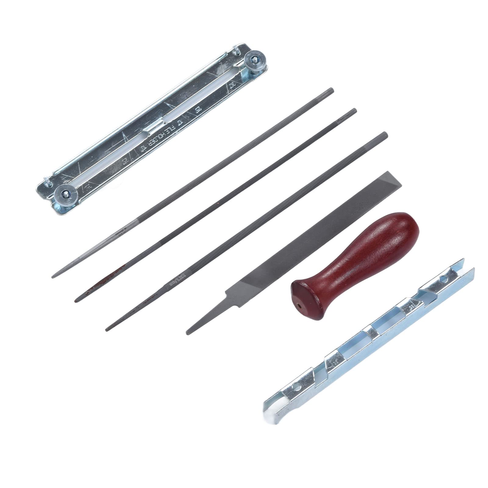 EVTSCAN 8Pcs Chainsaw Sharpener File Kit - Professional Chain Saw Teeth Sharpening Tool Set with Gauge & Handle - Perfect for Wood Cutting, Tree Trimming & Firewood Preparation