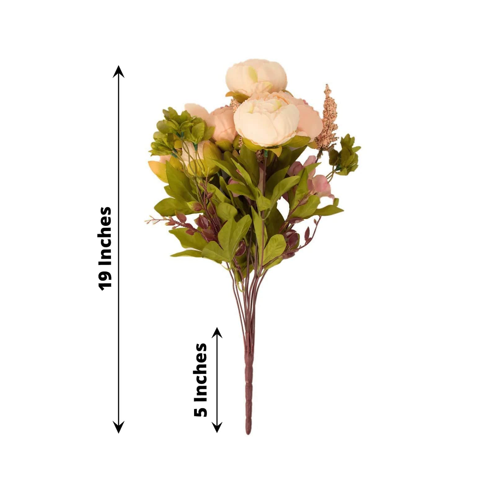2 Pack 19 Stems Silk Peony Flowers Artificial Floral Arrangement - Perfect for Home Decor, Wedding Centerpieces & Office Tabletop Decoration