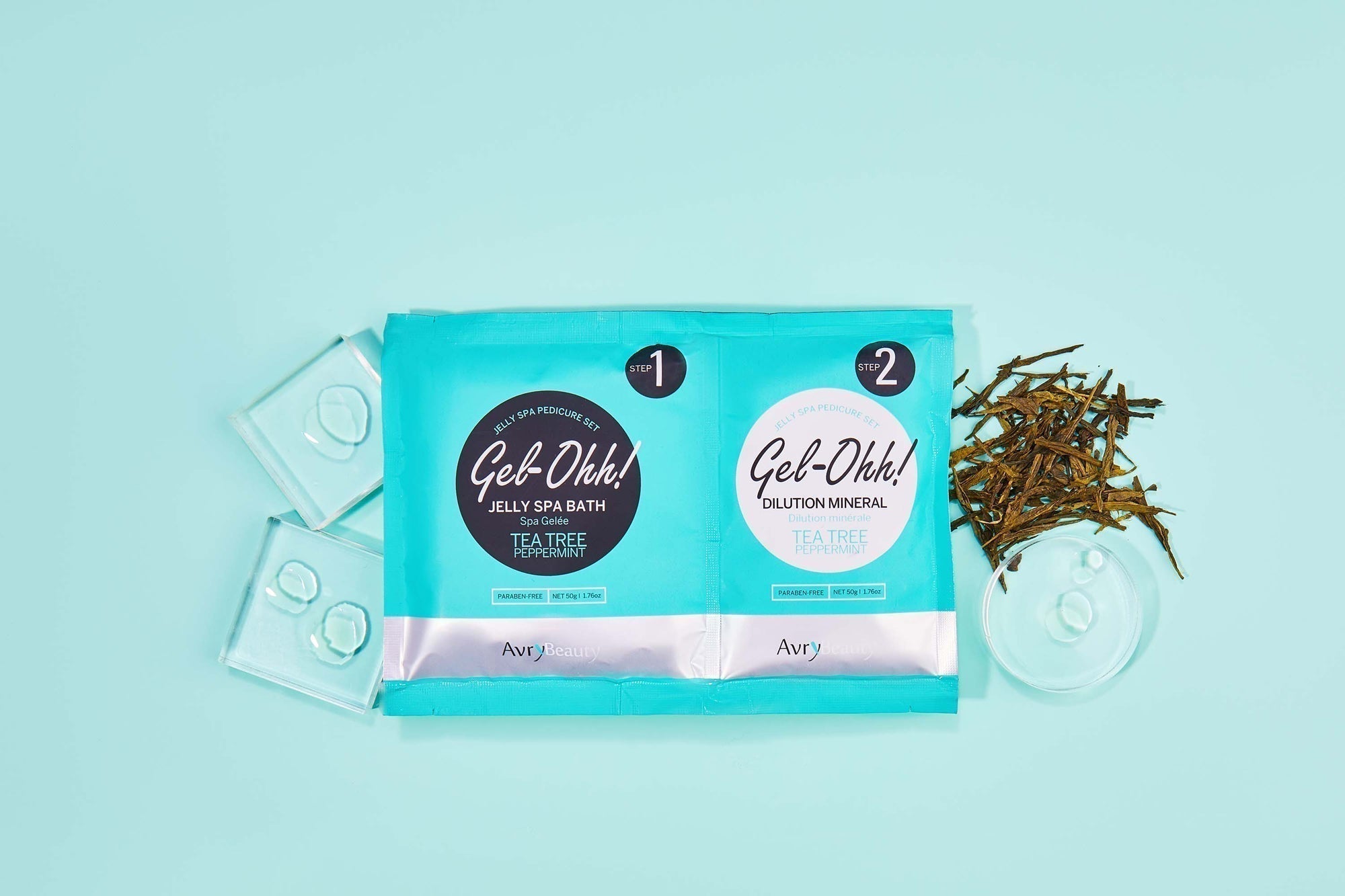 Avry Beauty Gel Ohh! Jelly Spa Pedicure Bath with Tea Tree & Peppermint - Exfoliating Foot Soak for Soft, Smooth Feet - Perfect for At-Home Spa & Relaxation