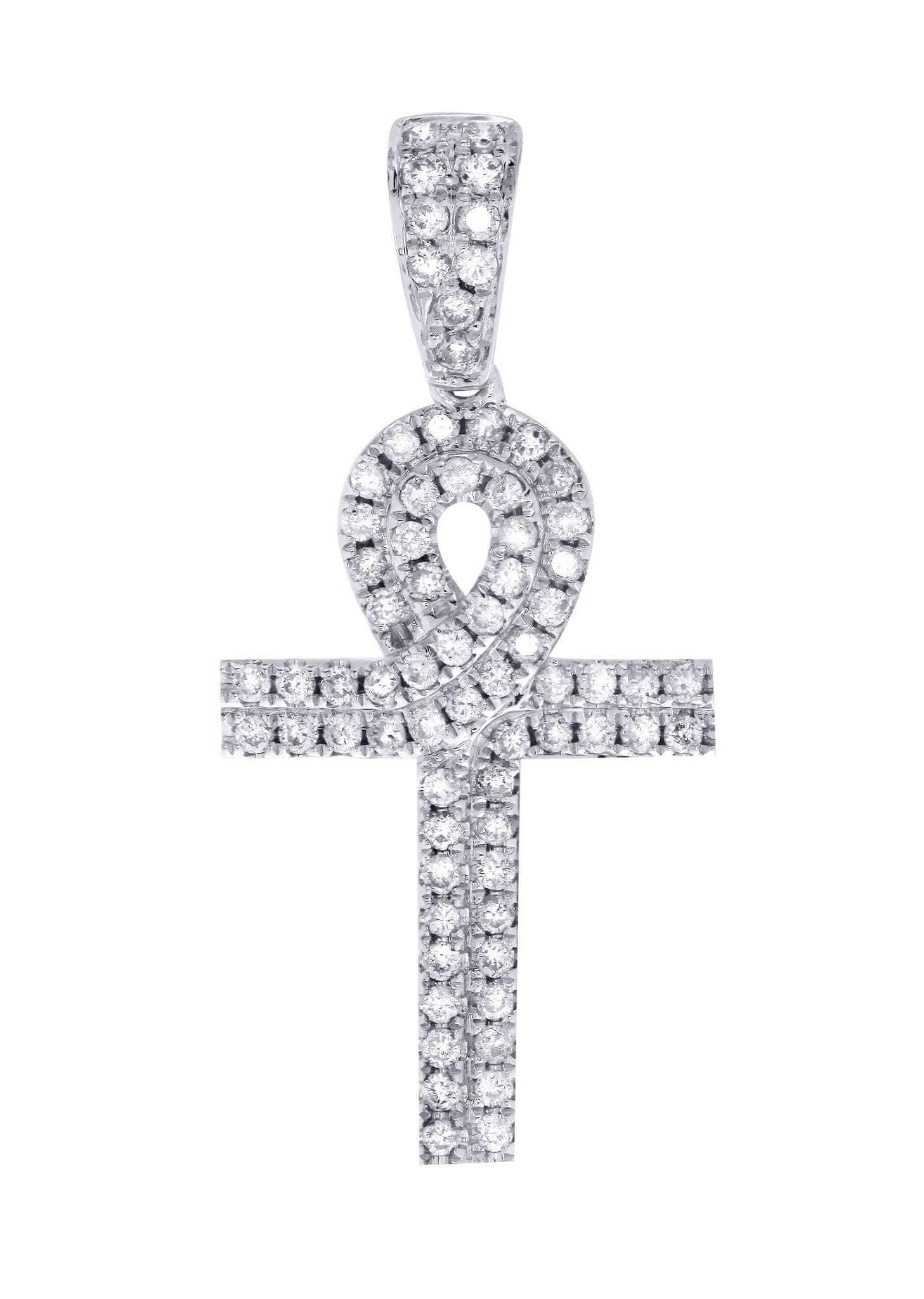 0.71 Carat Diamond Ankh Pendant Necklace - 2.18 Grams 14K Gold Egyptian Cross Jewelry for Women - Perfect for Gifts, Spiritual Protection & Everyday Wear