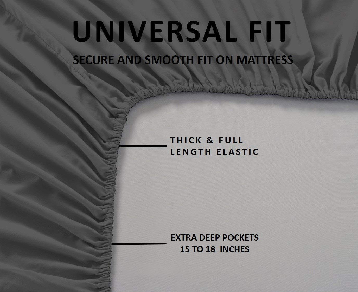 600 Thread Count Extra Deep Pocket Sheets 4-Piece Set - Fits 18