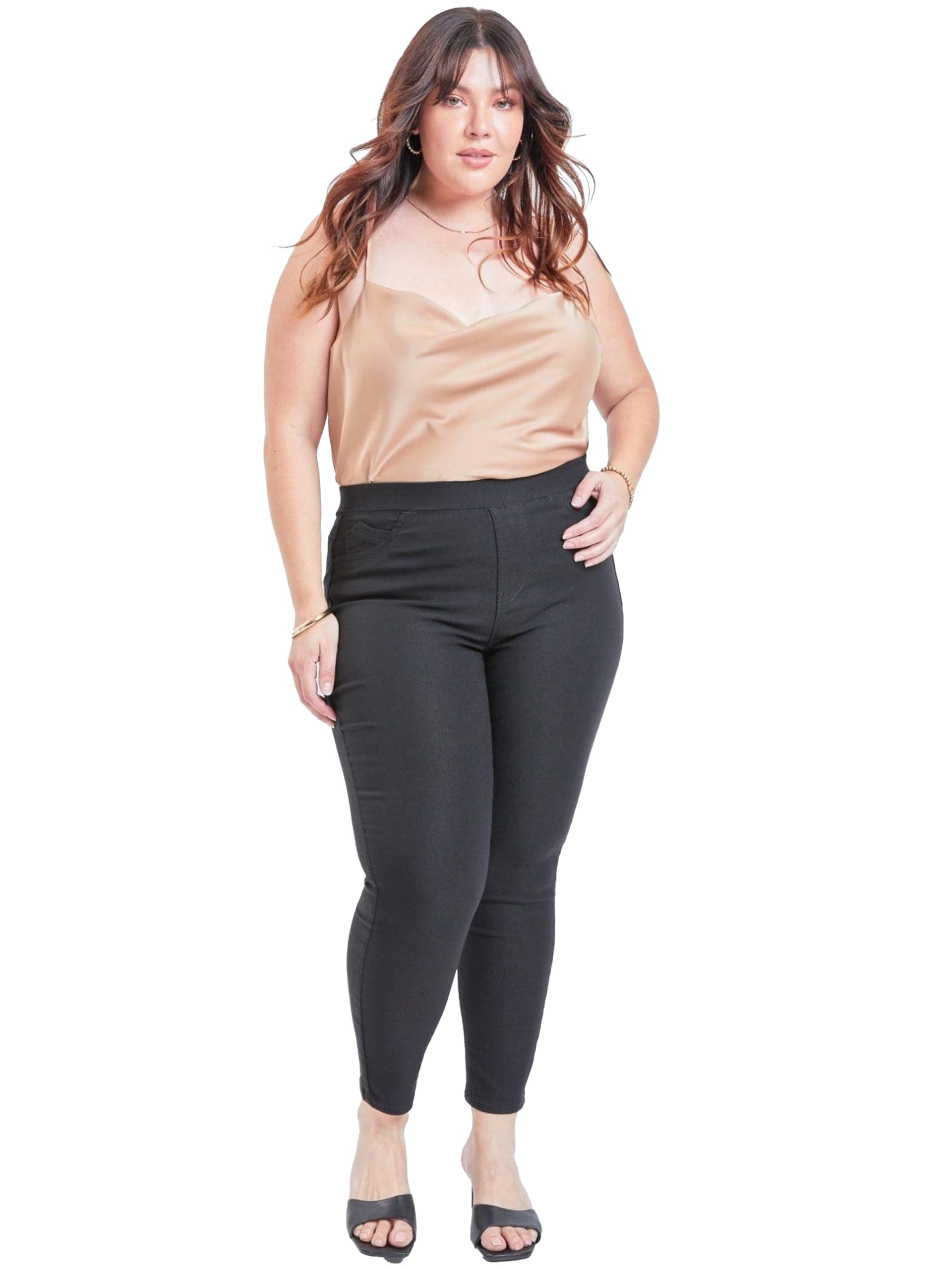 YMI Jeans Women's Plus Size Wannabettabutt Mid-Rise Jeggings - Stretchy Comfort Denim Pants for Curvy Figures | Perfect for Casual Wear, Work & Date Nights