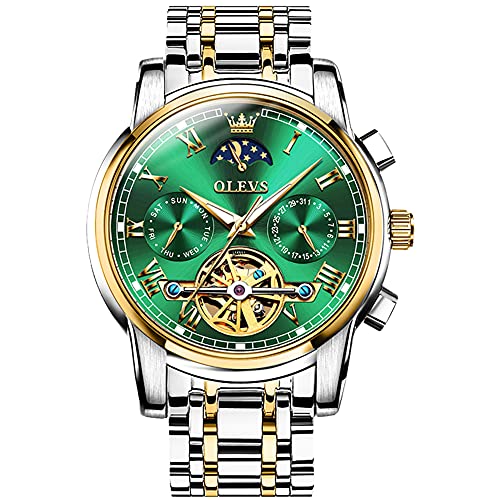 B2-green Dial/Silver Gold Band