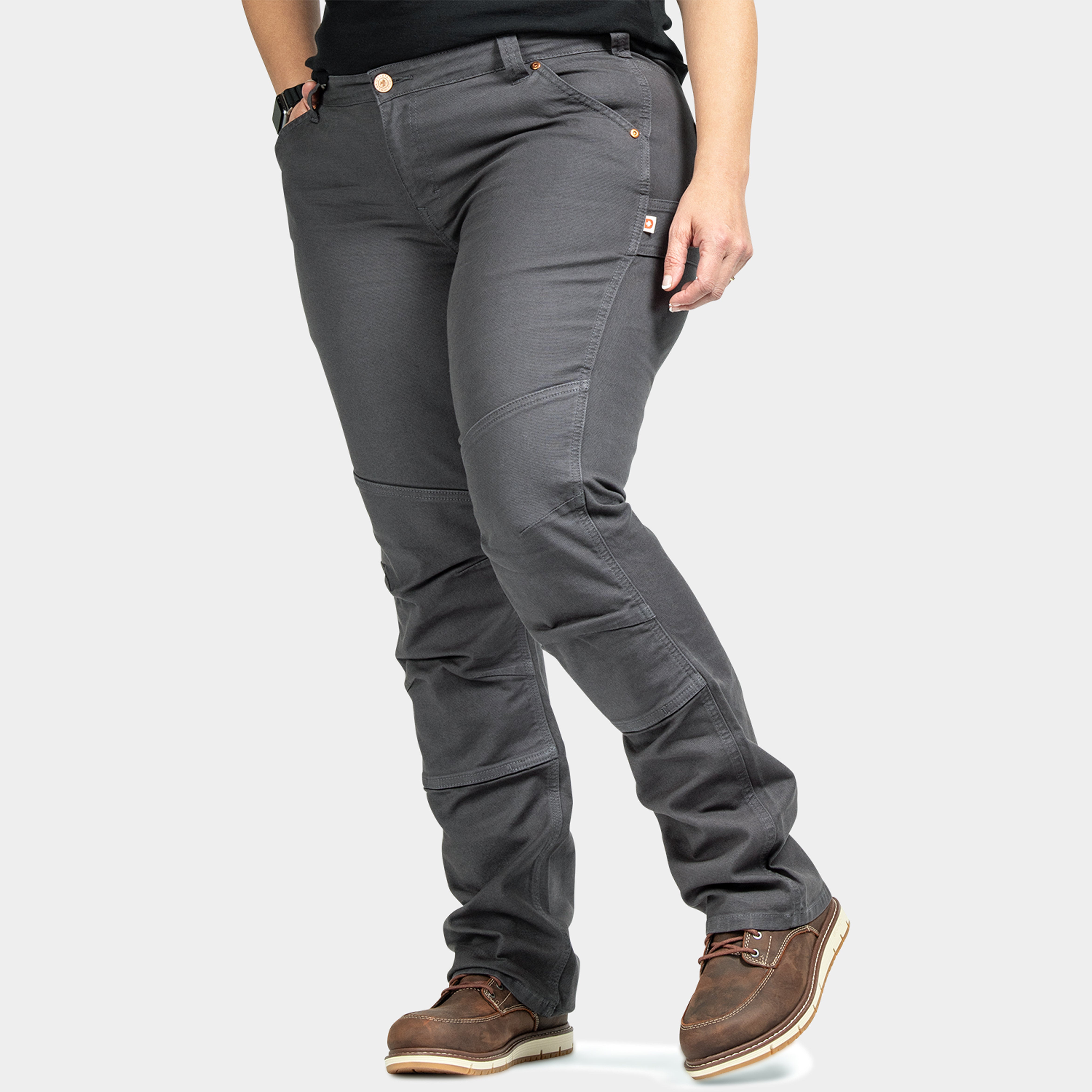 Dovetail Workwear Women's GO TO Double Front Canvas Stretch Pants - Durable & Comfortable Work Pants for Construction, Landscaping & Outdoor Jobs