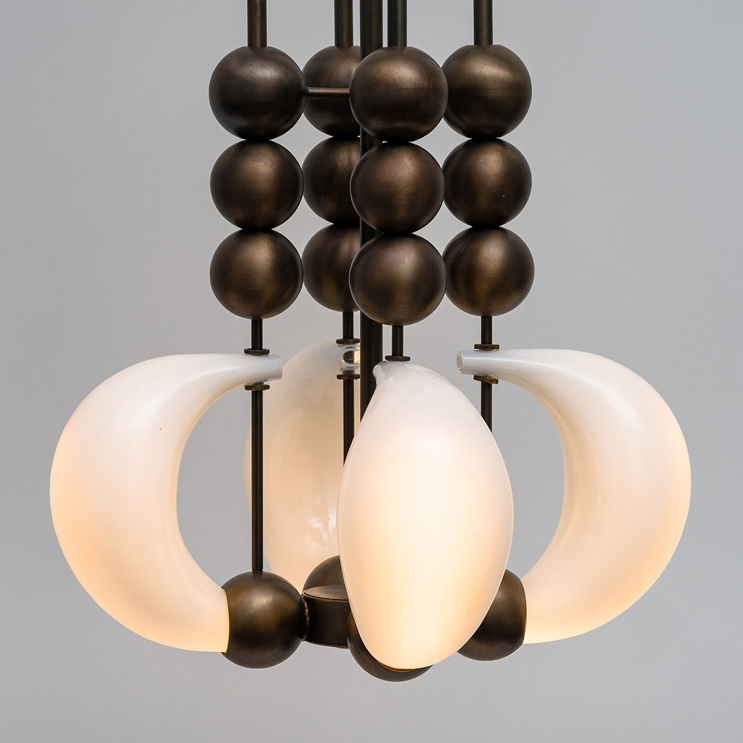 Luna Orbit Pendant Light - Modern Scandinavian Hanging Chandelier for Dining Room, Kitchen Island & Bedroom Lighting Decor